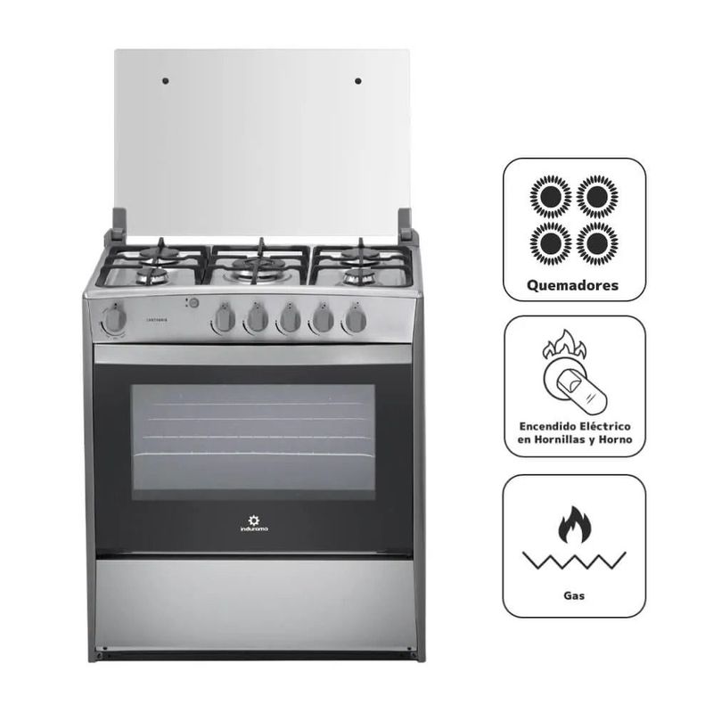 INDURAMA - Cocina a Gas 5 Quedamores Indurama CANTABRIA QZ CROMA