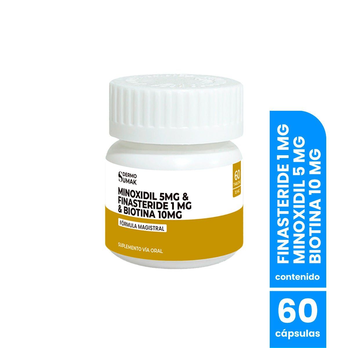 GENERICO - Finasteride 1mg & Minoxidil 5mg & Biotina 10mg 60 cap Dermo Sumak