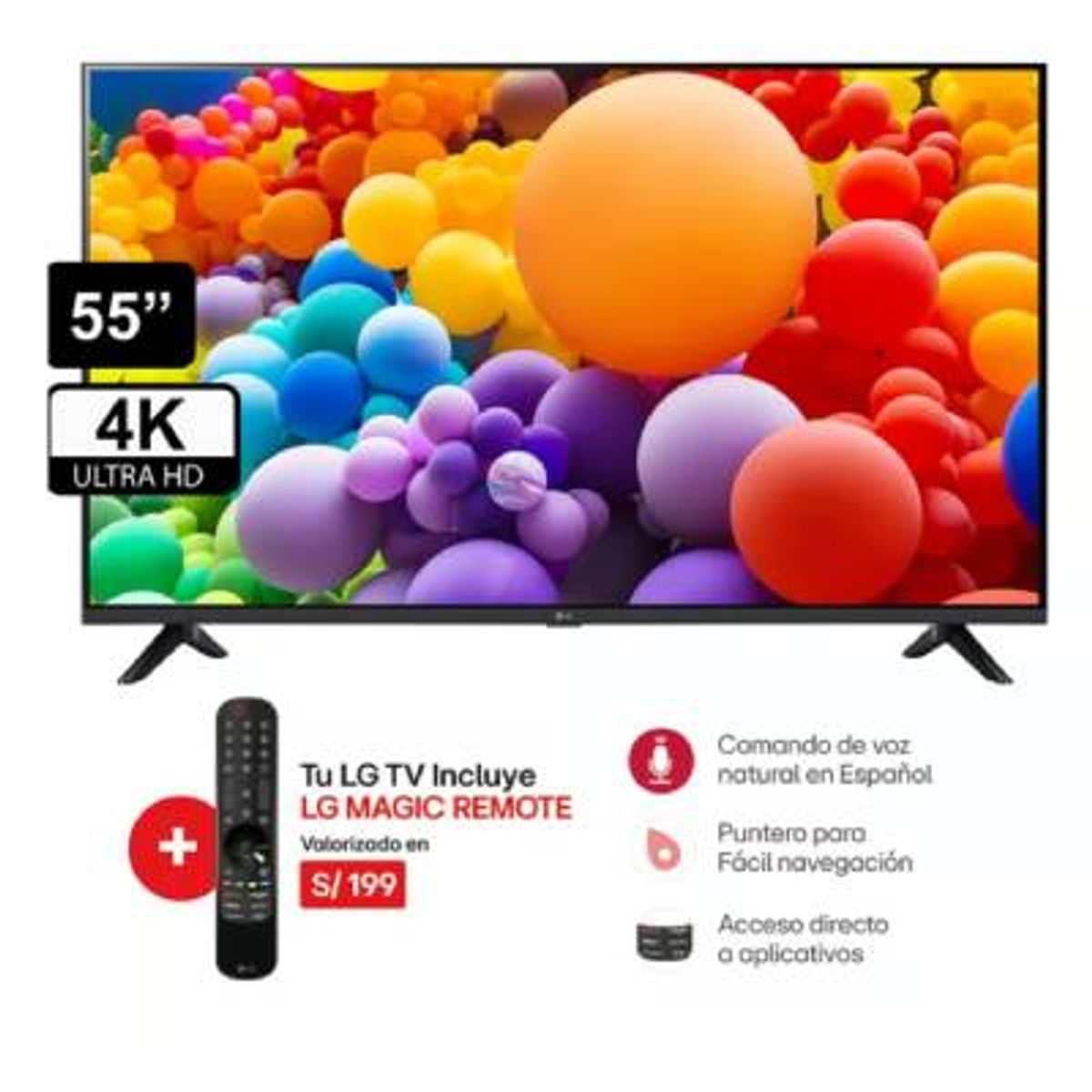 LG - Televisor LG Smart TV 55 LED 4K UHD 55UT7300PSA + Magic Remote LG MR24GN