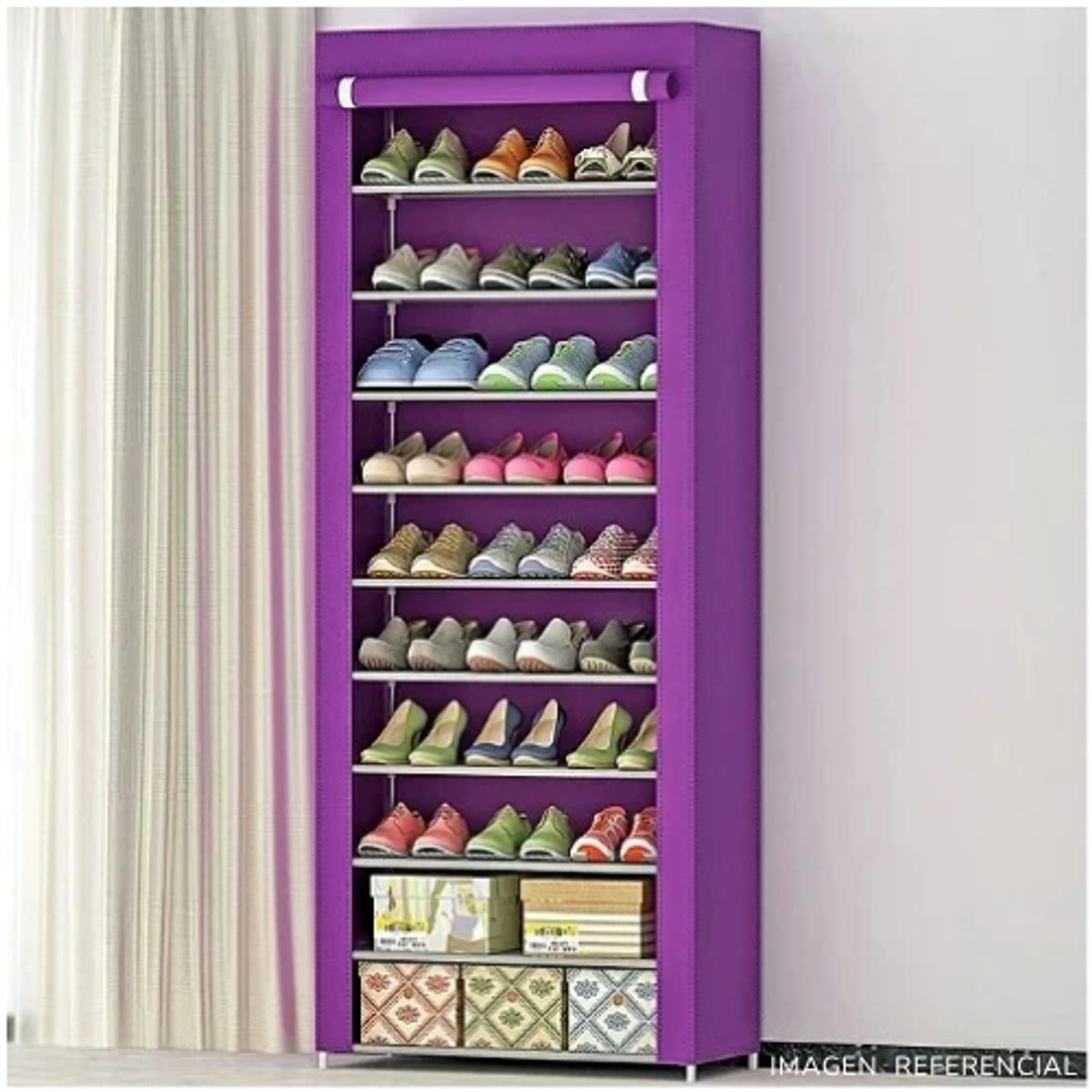 INSPIRA MARKET - Zapatera organizador de 9 niveles Violeta Oscuro