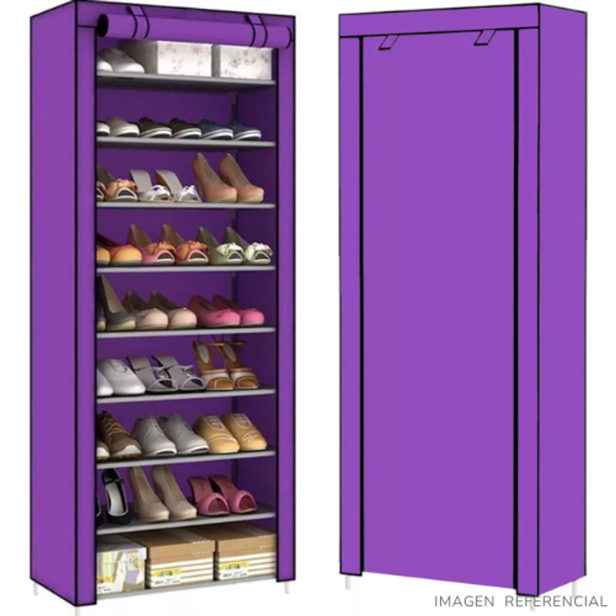 INSPIRA MARKET - Zapatera organizador de 9 niveles Violeta Oscuro