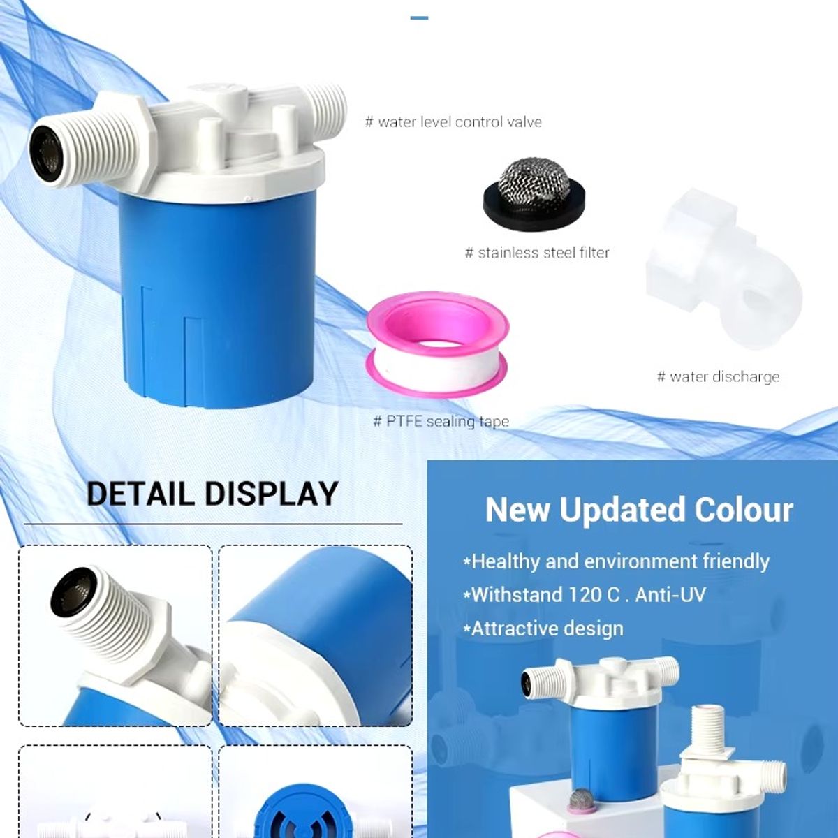 GENERICO - 3x2 Válvula de llenado para tanque de ½