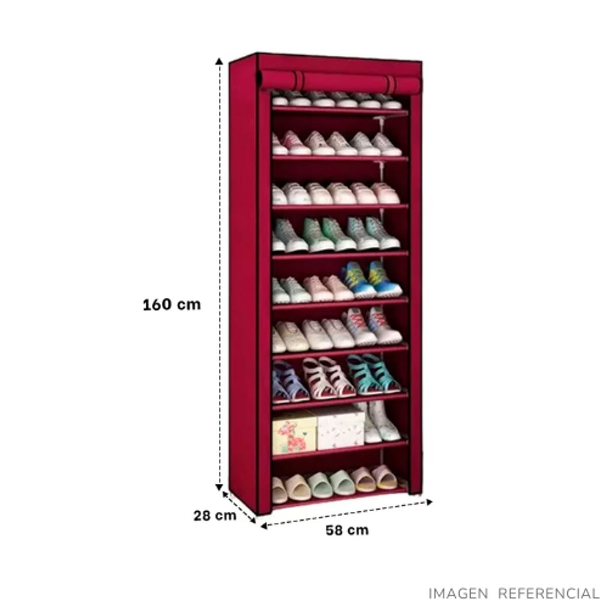 INSPIRA MARKET - Zapatera organizador de 9 niveles Vino