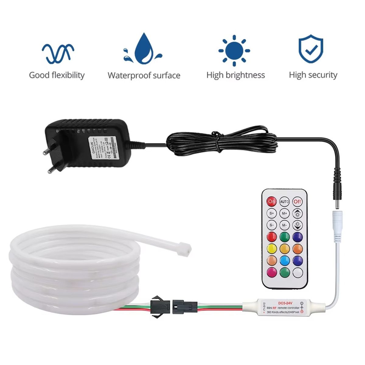 OEM - Tira Led Neon 5050 Rgb Bluetooth 5m Luces Led Flexibles