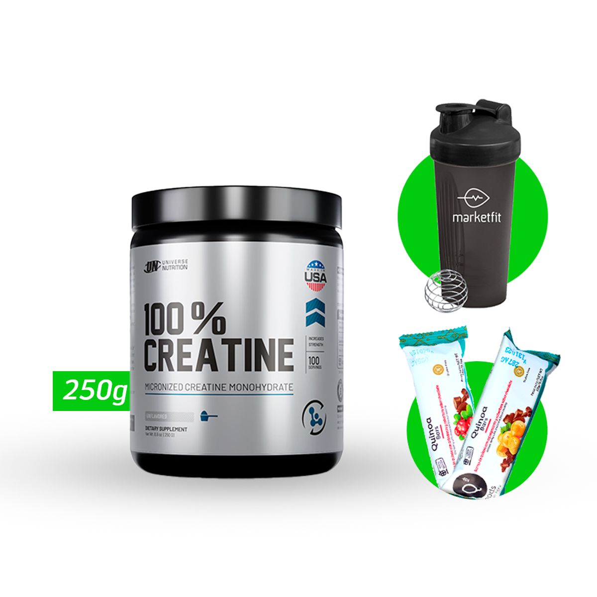 UNIVERSE NUTRITION - 100 % CREATINA MONOHIDRATADA 250 GR UN + REGALOS