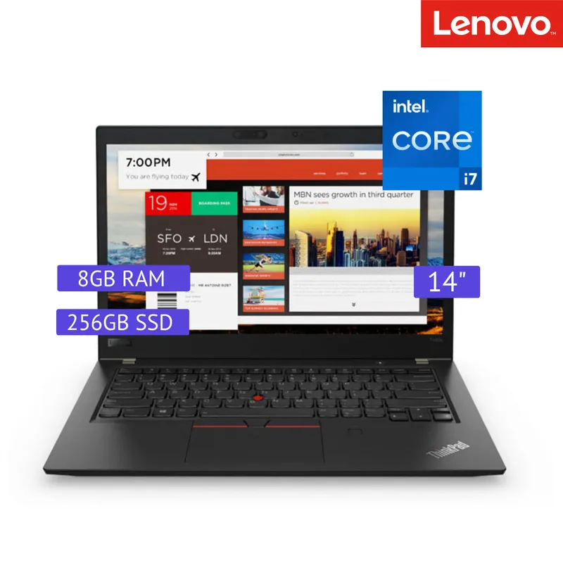 LENOVO - Laptop Reacondicionada Thinkpad T480s - Core i78va - 8GB RAM - 256GB SSD
