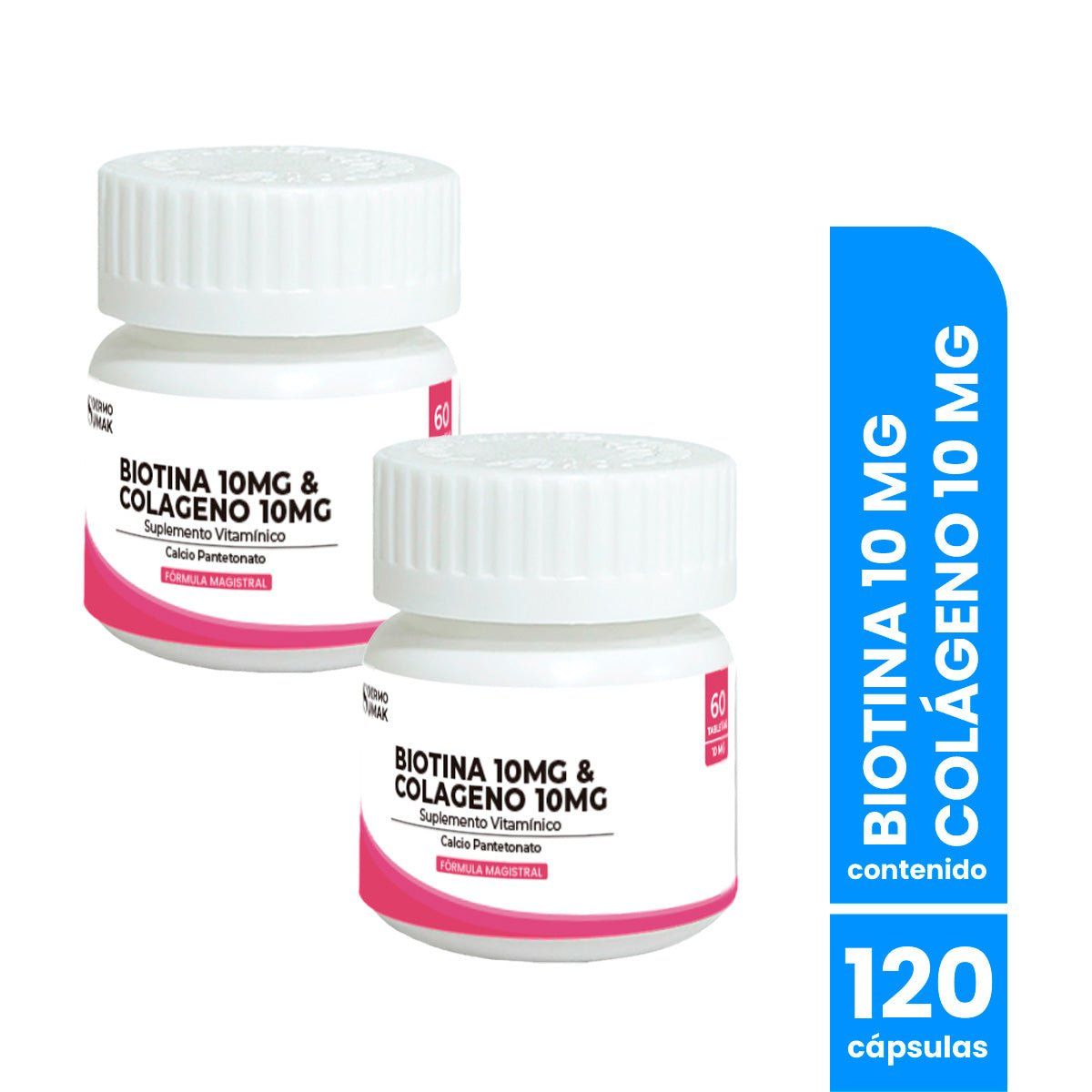 GENERICO - Biotina 10mg & Colageno 10mg 60capsulas Dermo Sumak 2 Uni