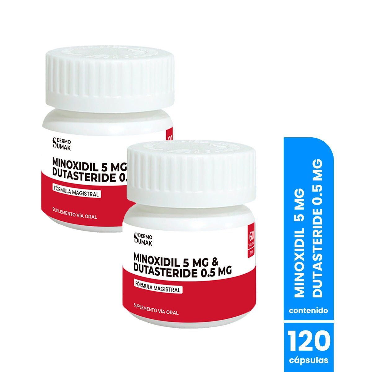GENERICO - Minoxidil 5 mg & Dutasteride 05 mg x 60 caps Dermo Sumak 2 Uni