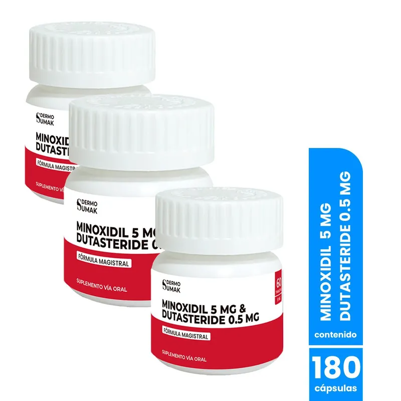 GENERICO - Minoxidil 5 mg & Dutasteride 05 mg x 60 caps Dermo Sumak 3 Uni