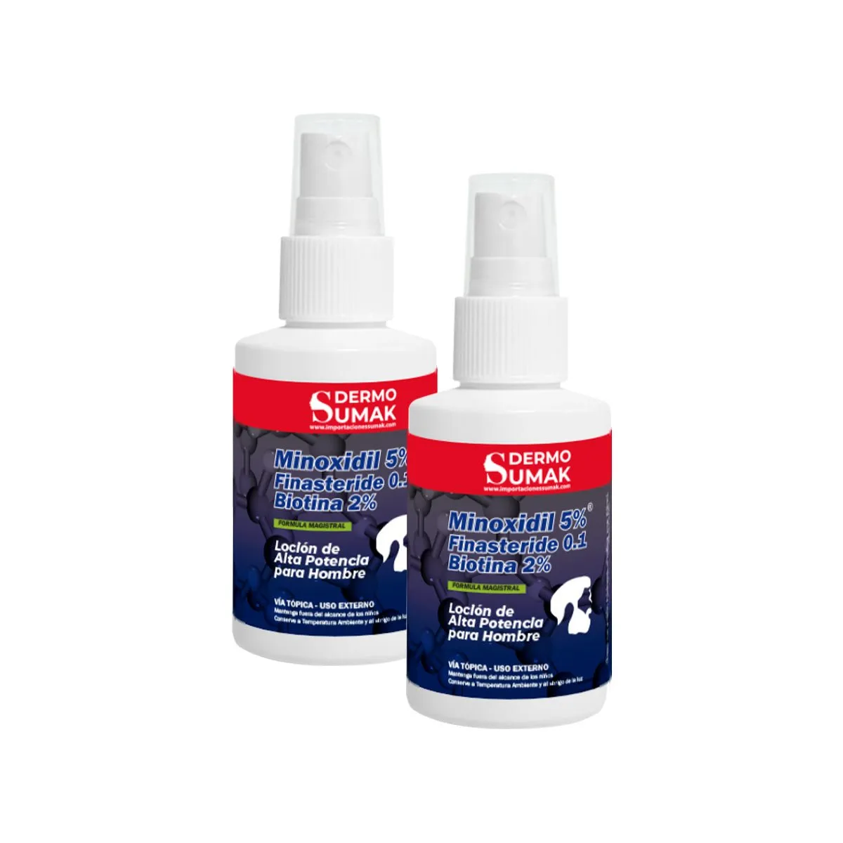 GENERICO - Locion Minoxidil 5% & Finasteride 01 & Biotina 2% 60ml Dermo Sumak 2 Uni