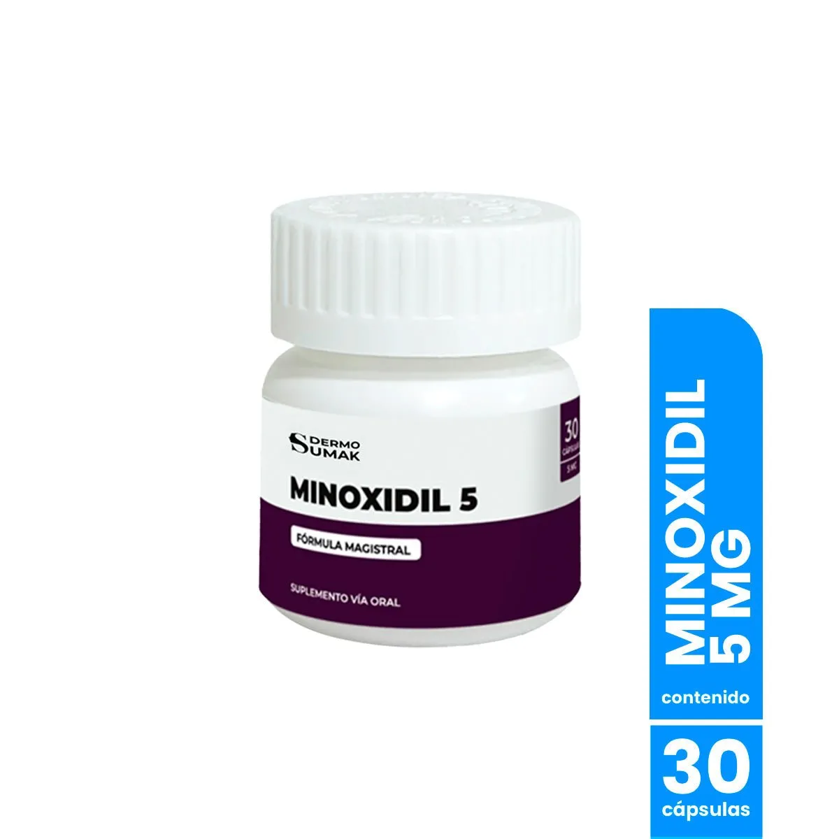 GENERICO - Minoxidil 5mg 30 capsulas - Dermo Sumak