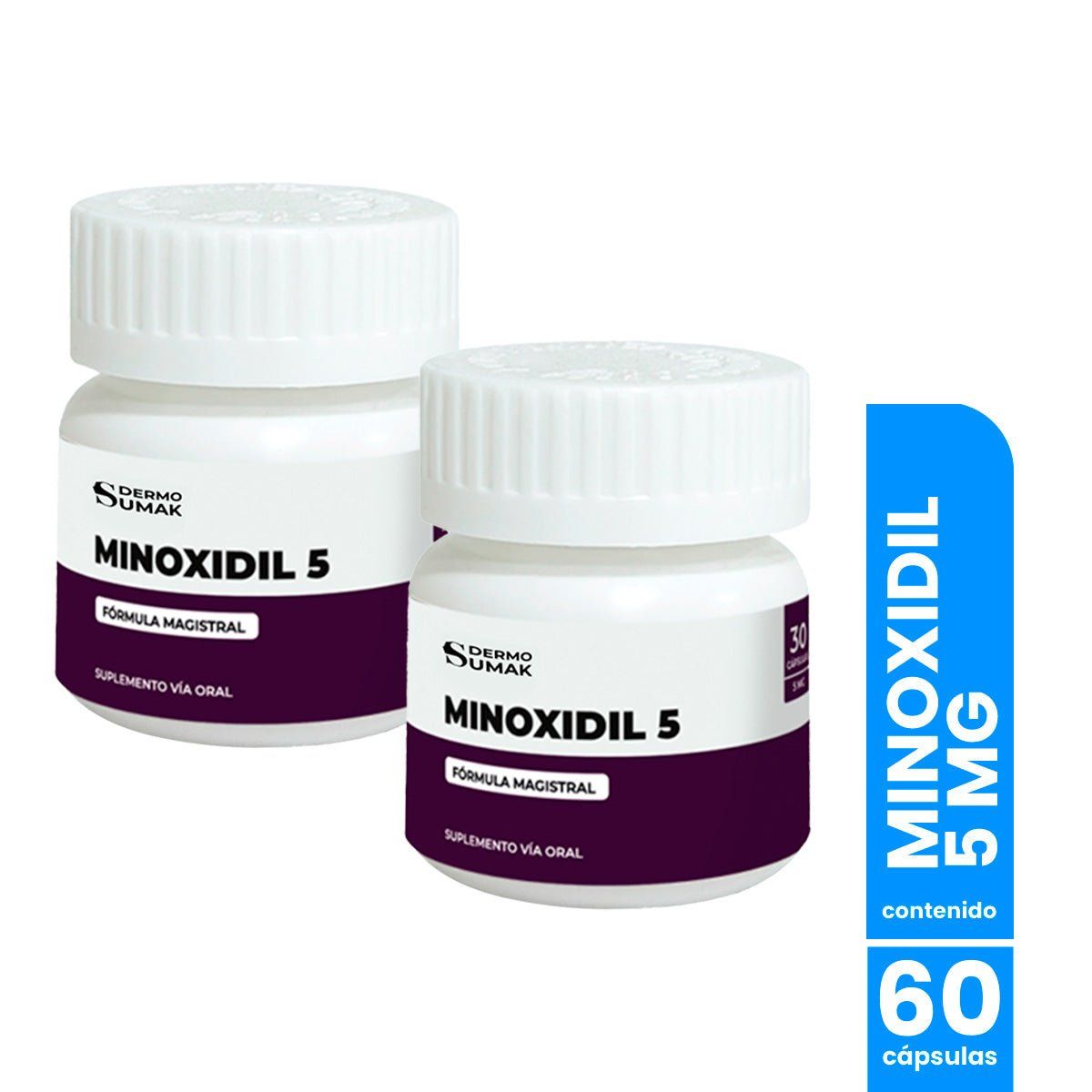 GENERICO - Minoxidil 5mg 30 capsulas - Dermo Sumak 2 Unid