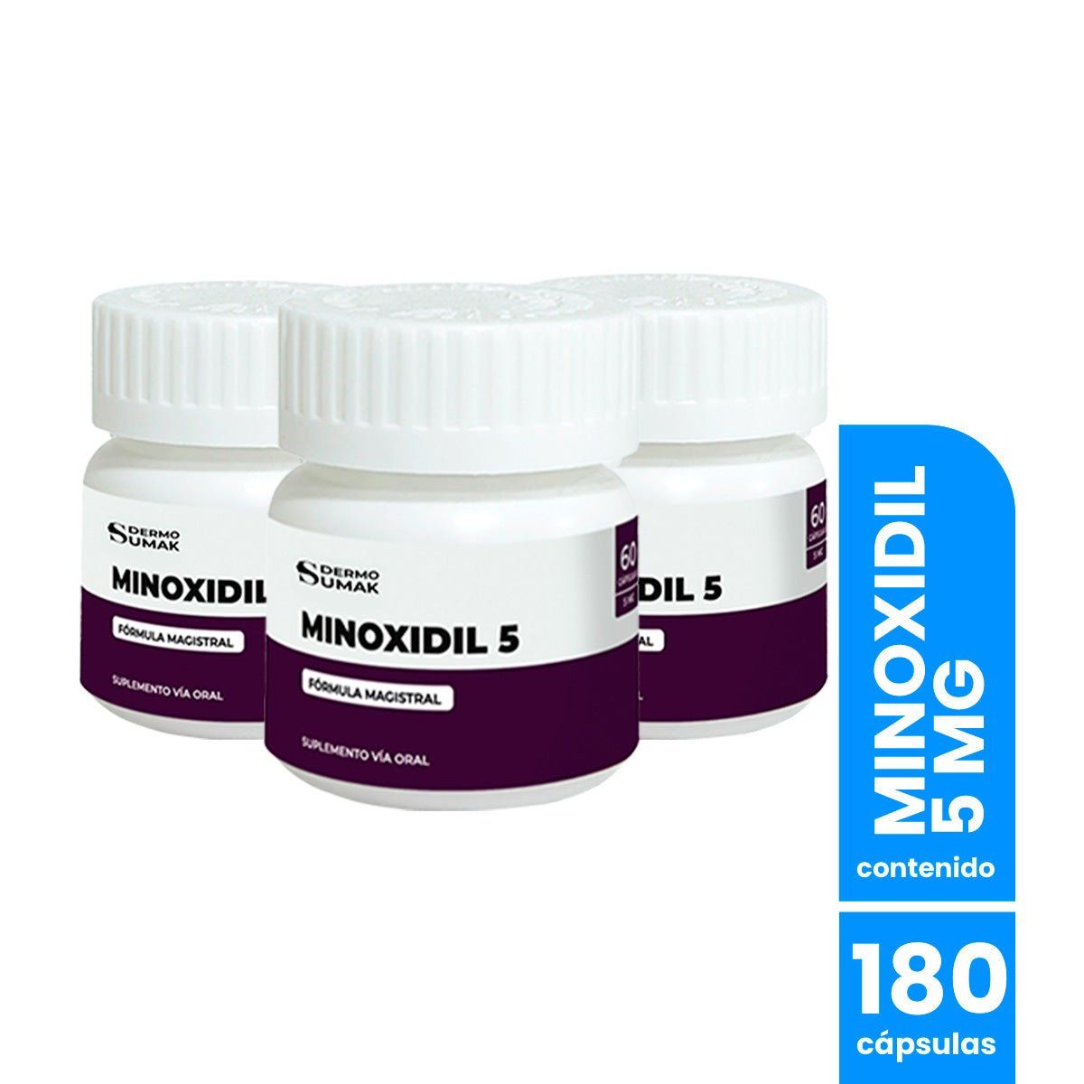 GENERICO - Minoxidil 5Mg 60 Caps - Dermo Sumak 3 Uni