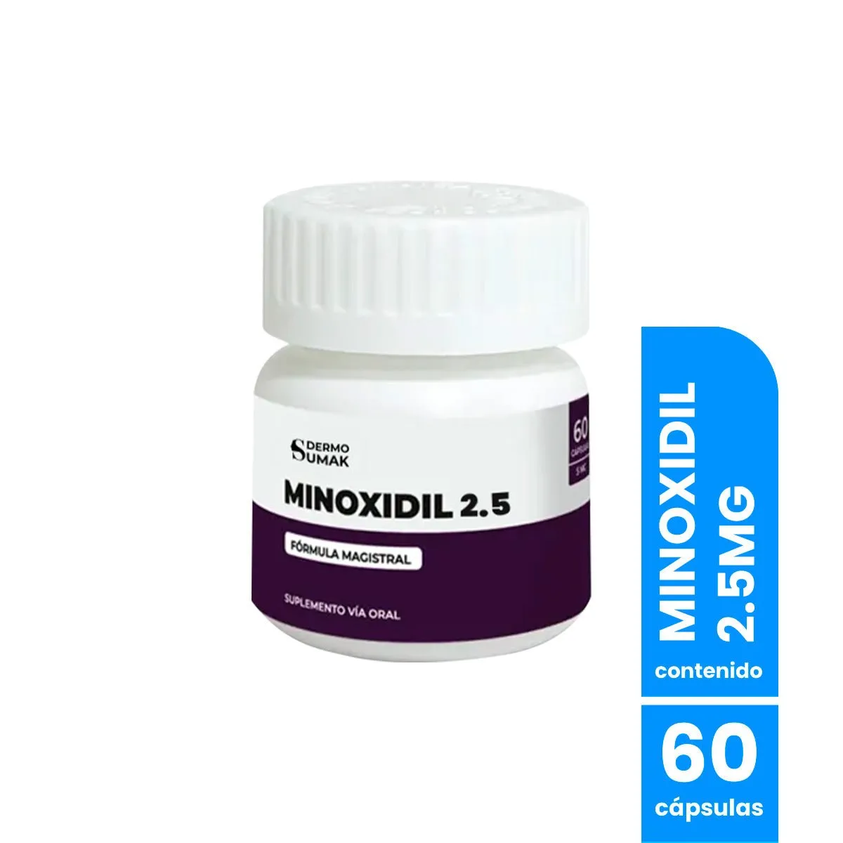 GENERICO - Minoxidil 2.5mg 60 capsulas - Dermo Sumak