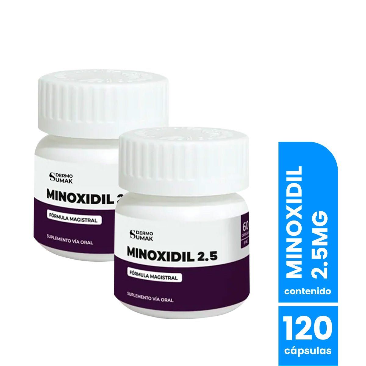 GENERICO - Minoxidil 2.5mg 60 capsulas - Dermo Sumak 2 Und