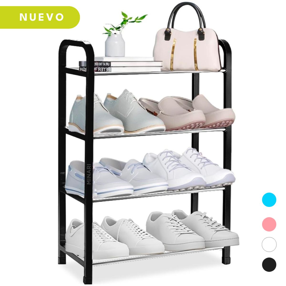 MINARI - Zapatera Estante Organizador 4 Niveles 16Z - Color Aleatorio