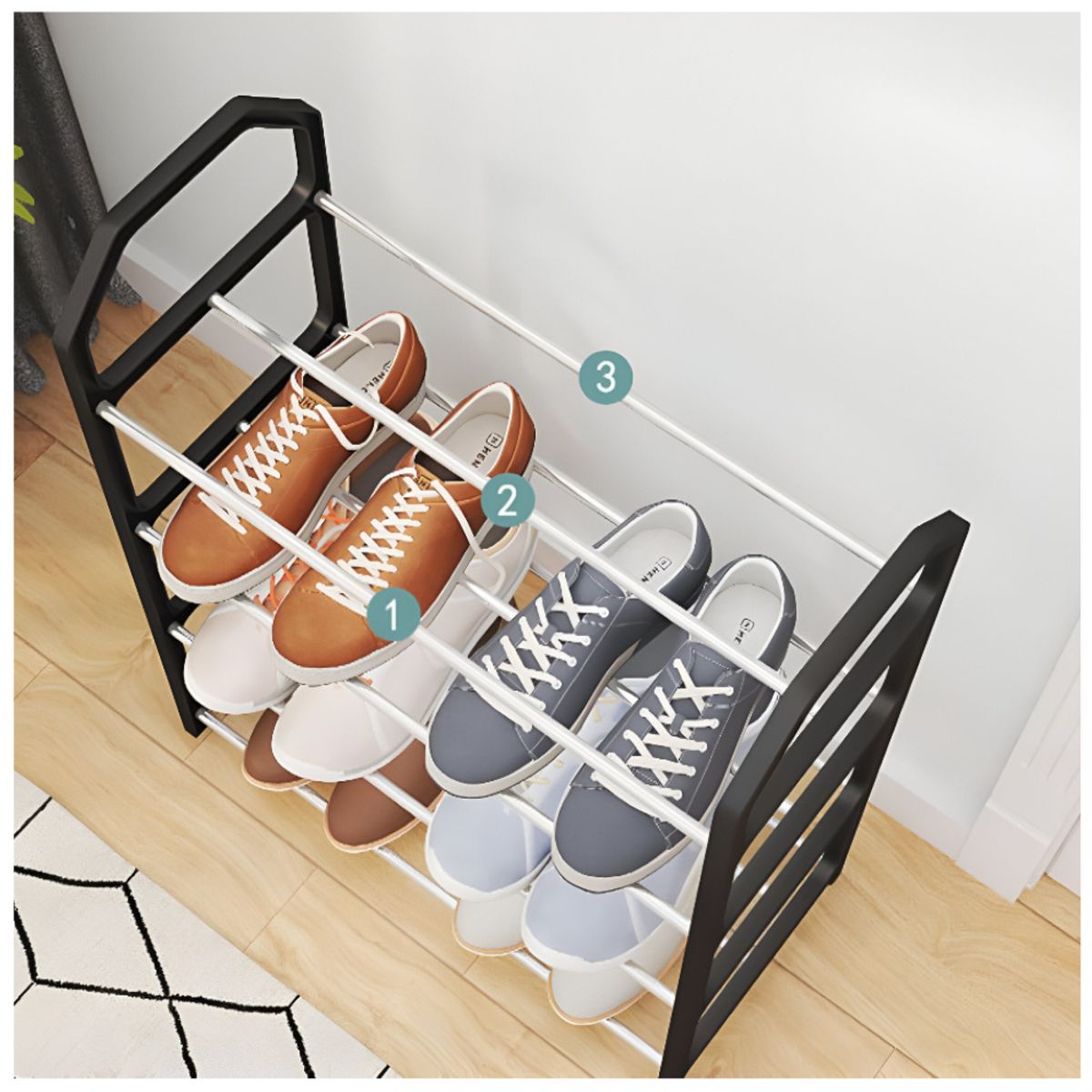 MINARI - Zapatera Estante Organizador 4 Niveles 16Z - Color Aleatorio