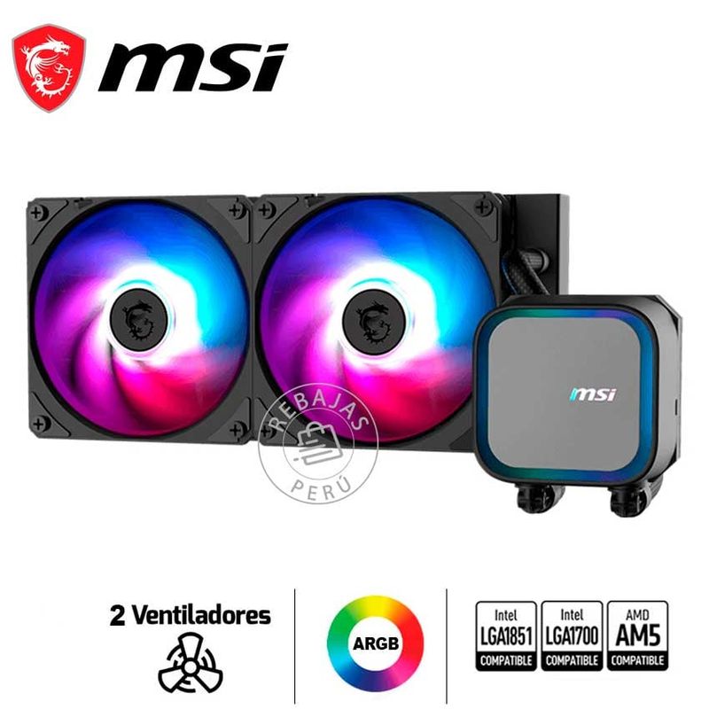 MSI MAG CORELIQUID A13 240 ARGB Líquido 2 Fans 240mm Intel/AMD MSI