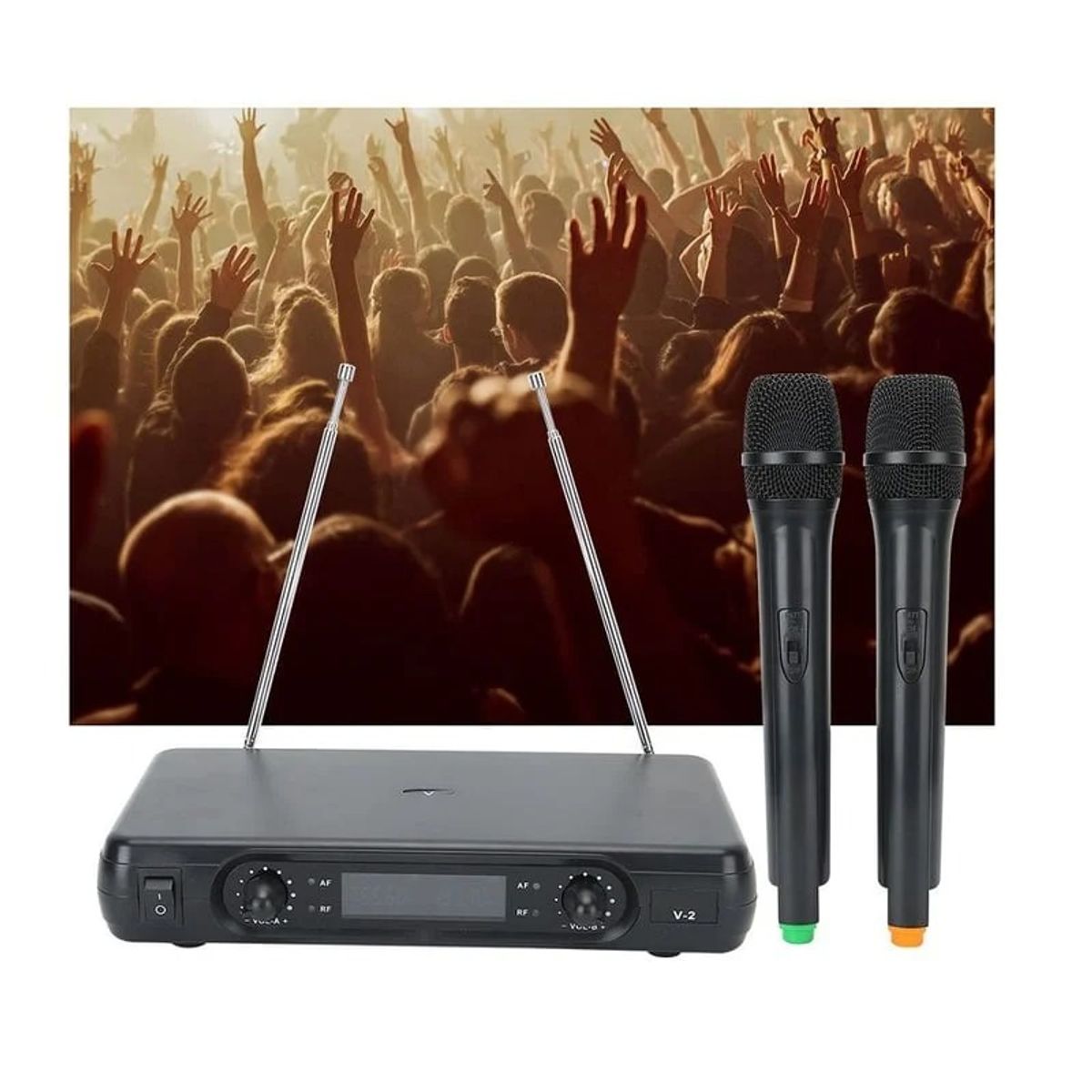 OEM - Micrófono Dual Inalámbrico Profesional De 2 Canales Xy-v2-p