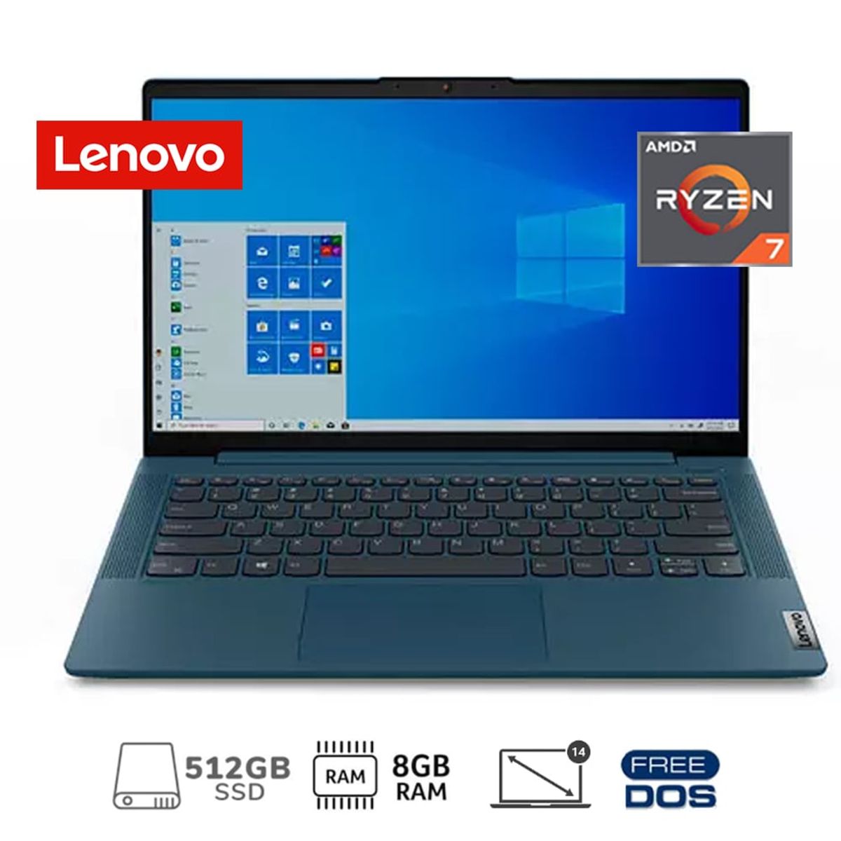 LENOVO - Laptop Lenovo IP5 14ALC05- AMD R7 5700U 14” FHD RAM 8GB DDR4 512GB SSD FreeDOS