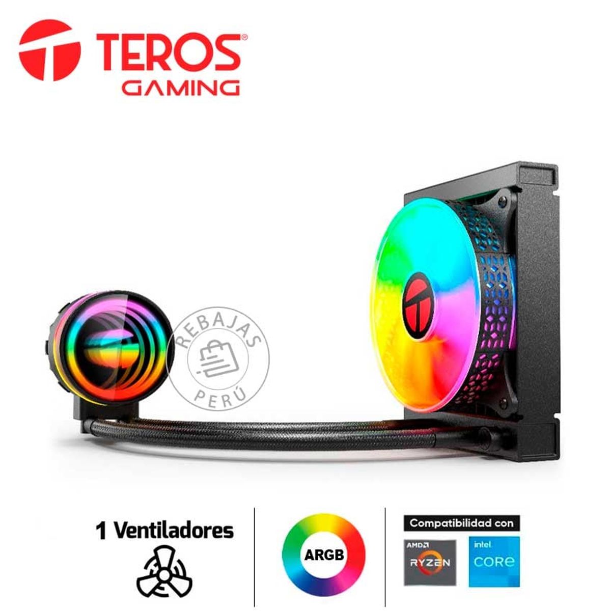 TEROS - Cooler Líquido TEROS TE-8163N ARGB 12cm IntelAMD TDP 155W