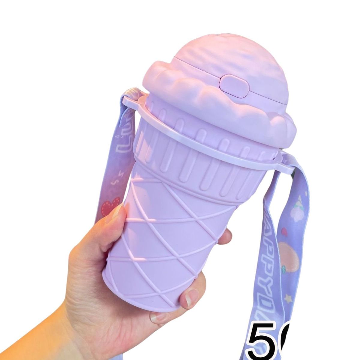 GENERICO - Tomatodo Helado Kawaii 500 ml con Correa de Hombro