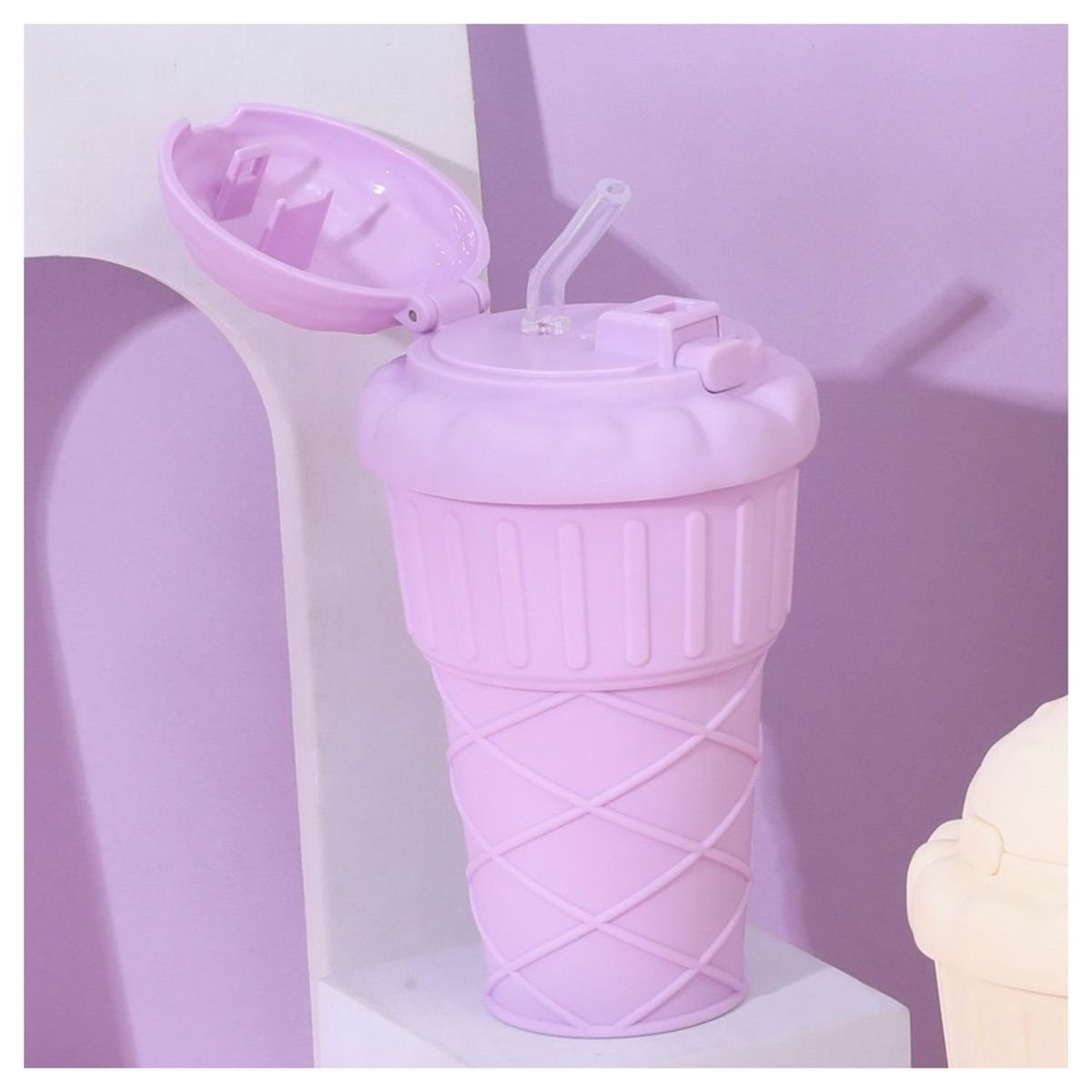 GENERICO - Tomatodo Helado Kawaii 500 ml con Correa de Hombro