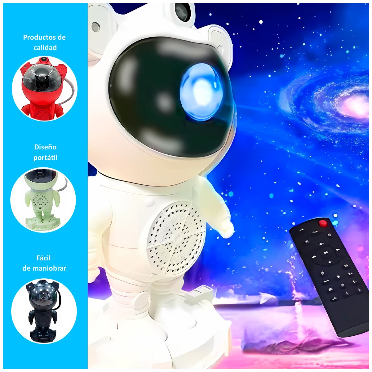 GENERICO - Proyector de Luz Astronauta Ajustable 360° Rojo