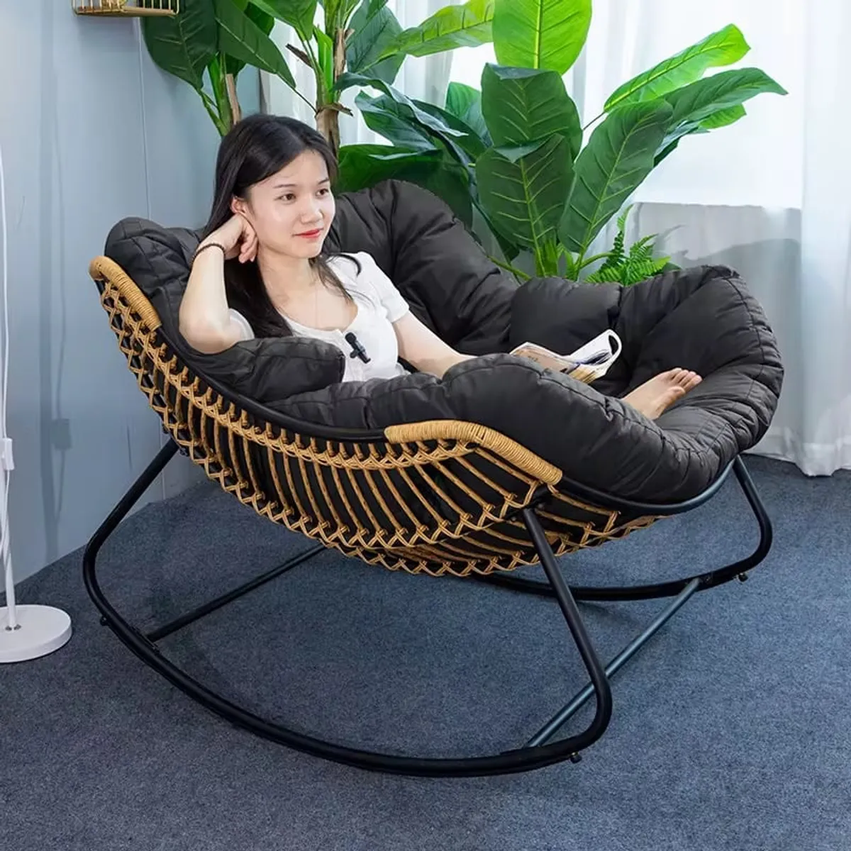 GENERICO - SILLA MECEDORA NEGRO