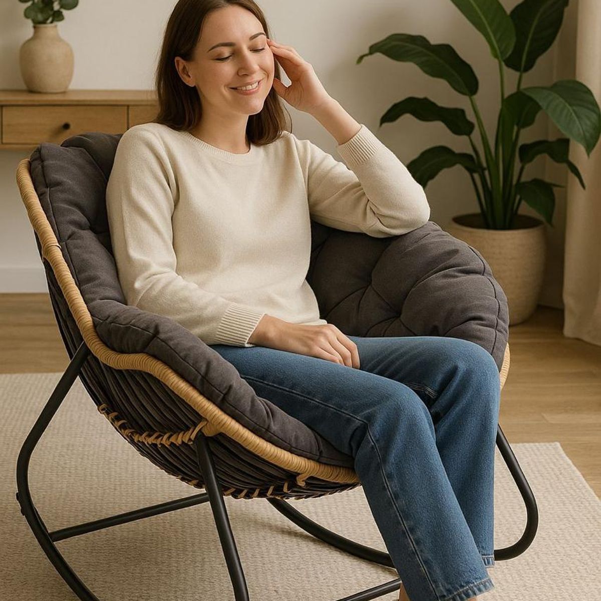 GENERICO - SILLA MECEDORA GRIS