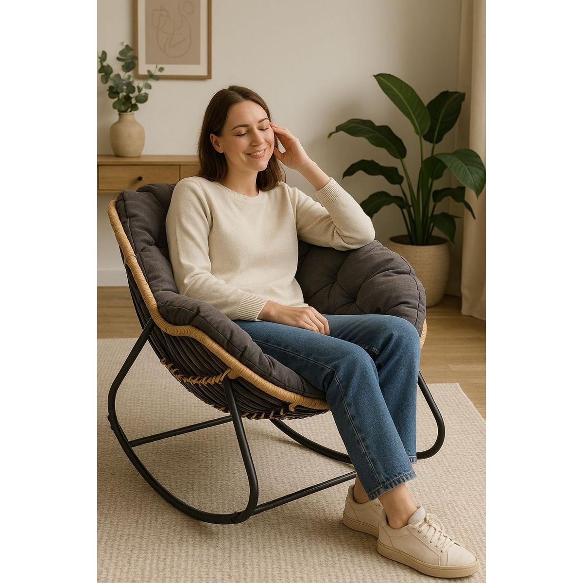 GENERICO - SILLA MECEDORA GRIS