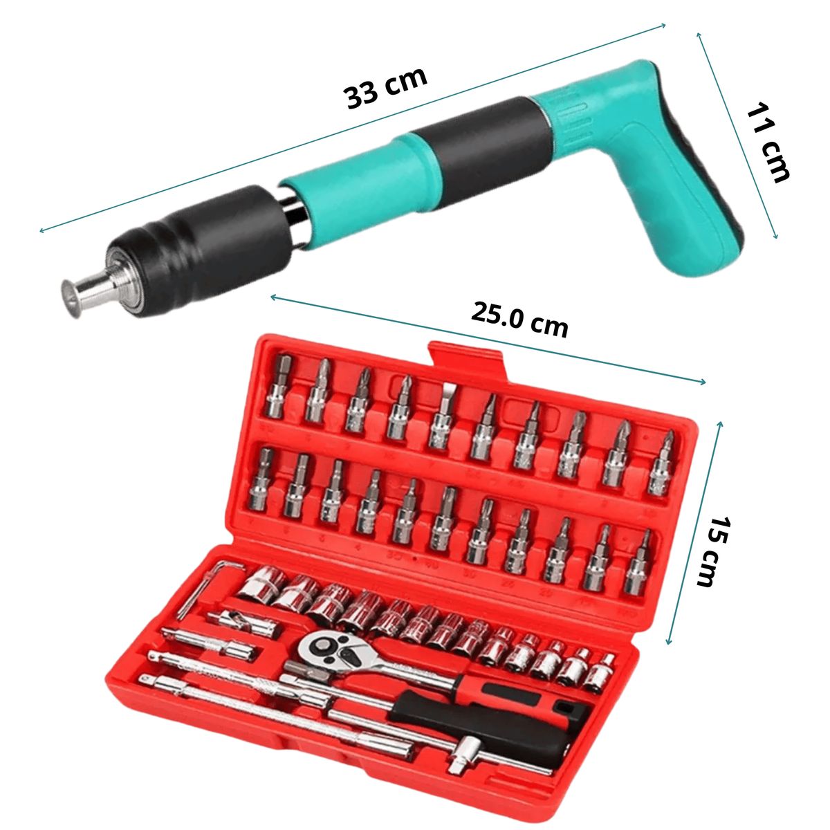 ROSH - Pistola Fulminante + Set de Dados 46 Piezas – Para Todos los Proyectos