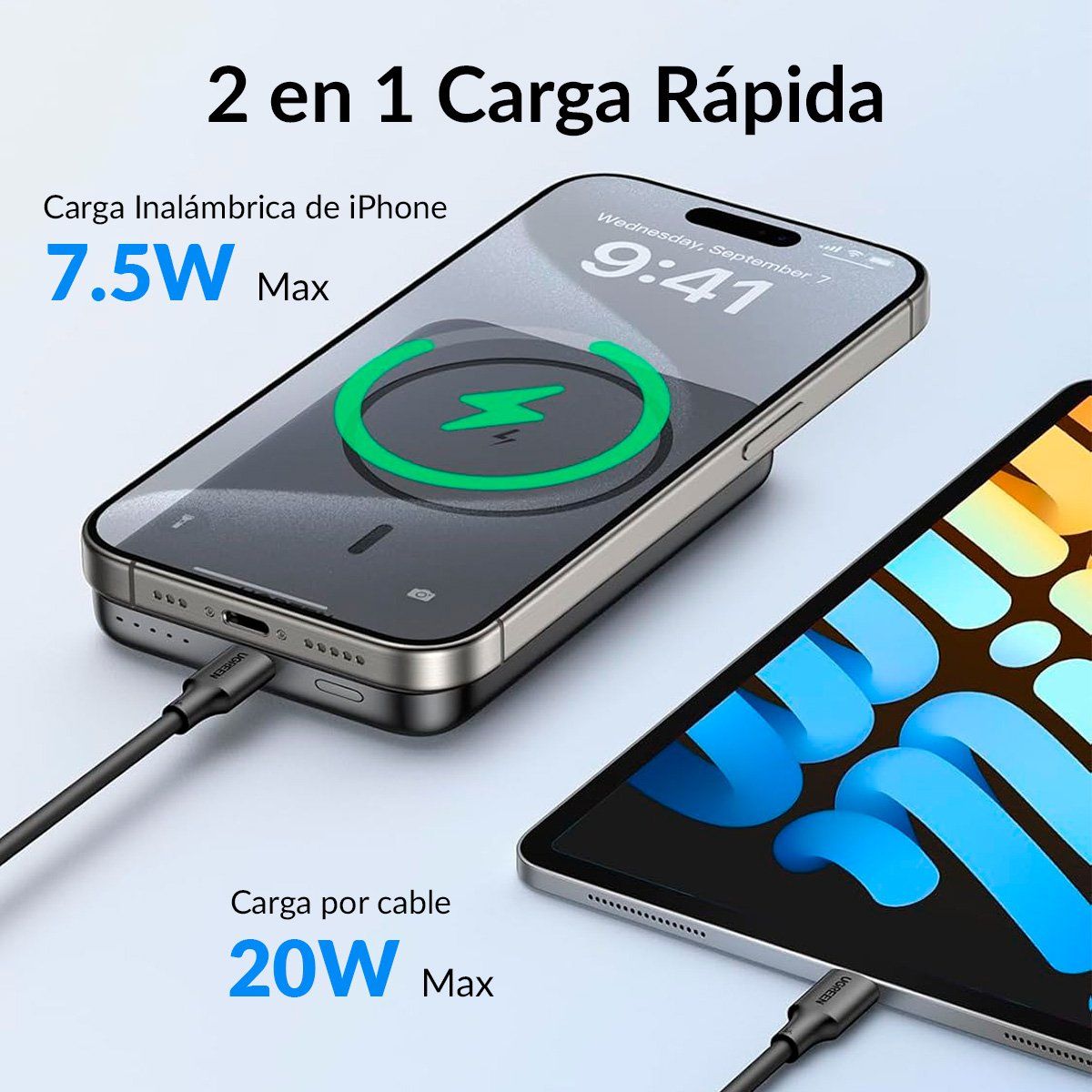 UGREEN - Power Bank Inalámbrico UGREEN PB561 10000mAh 20W USB-C