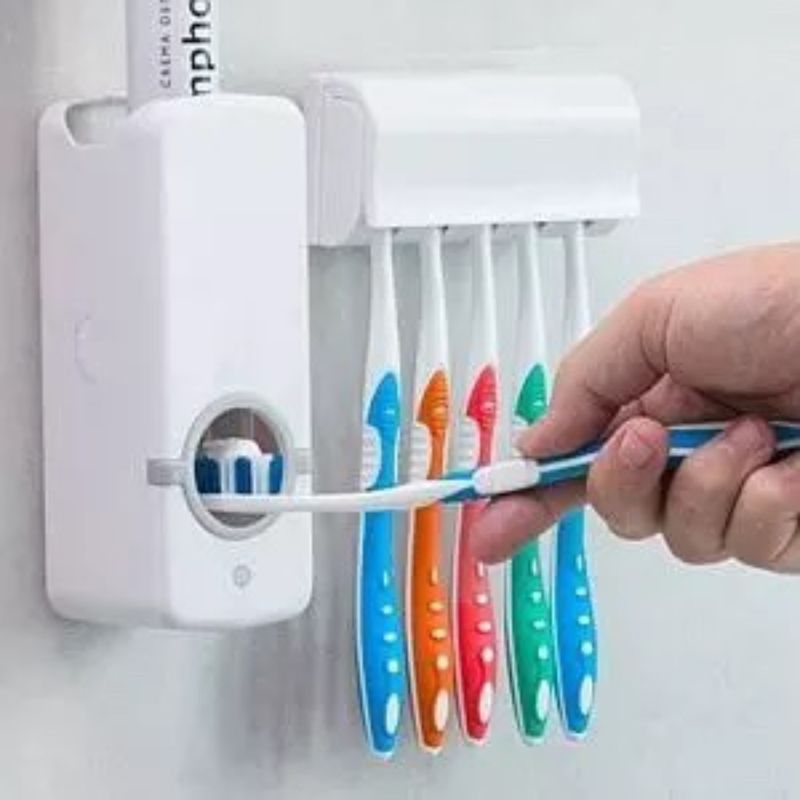 GENERICO - Dispensador automatico de pasta dental  porta cepillos