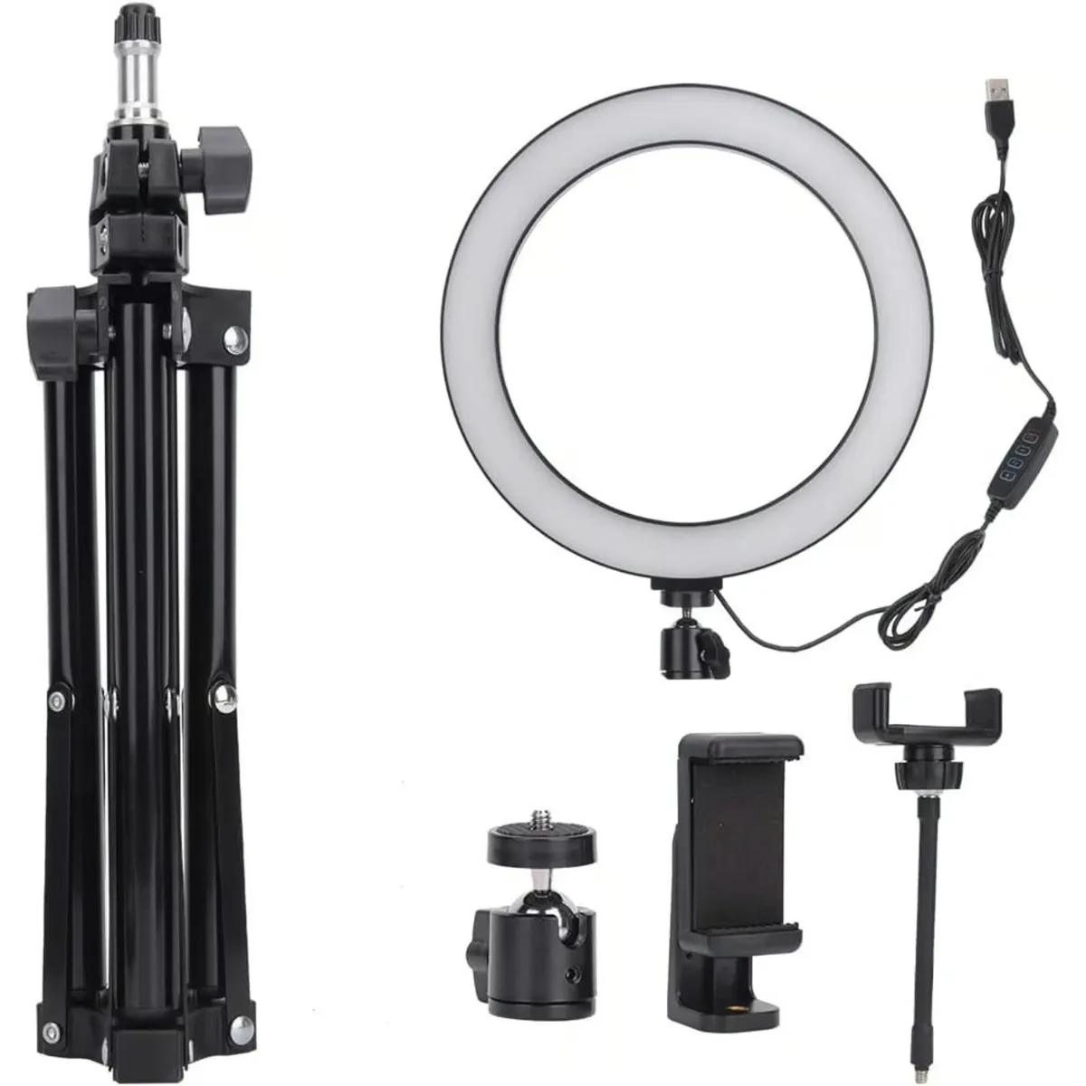 GENERICO - Combo fotografía aro led 26cm + trípode de 2.1 m tik tok kawai