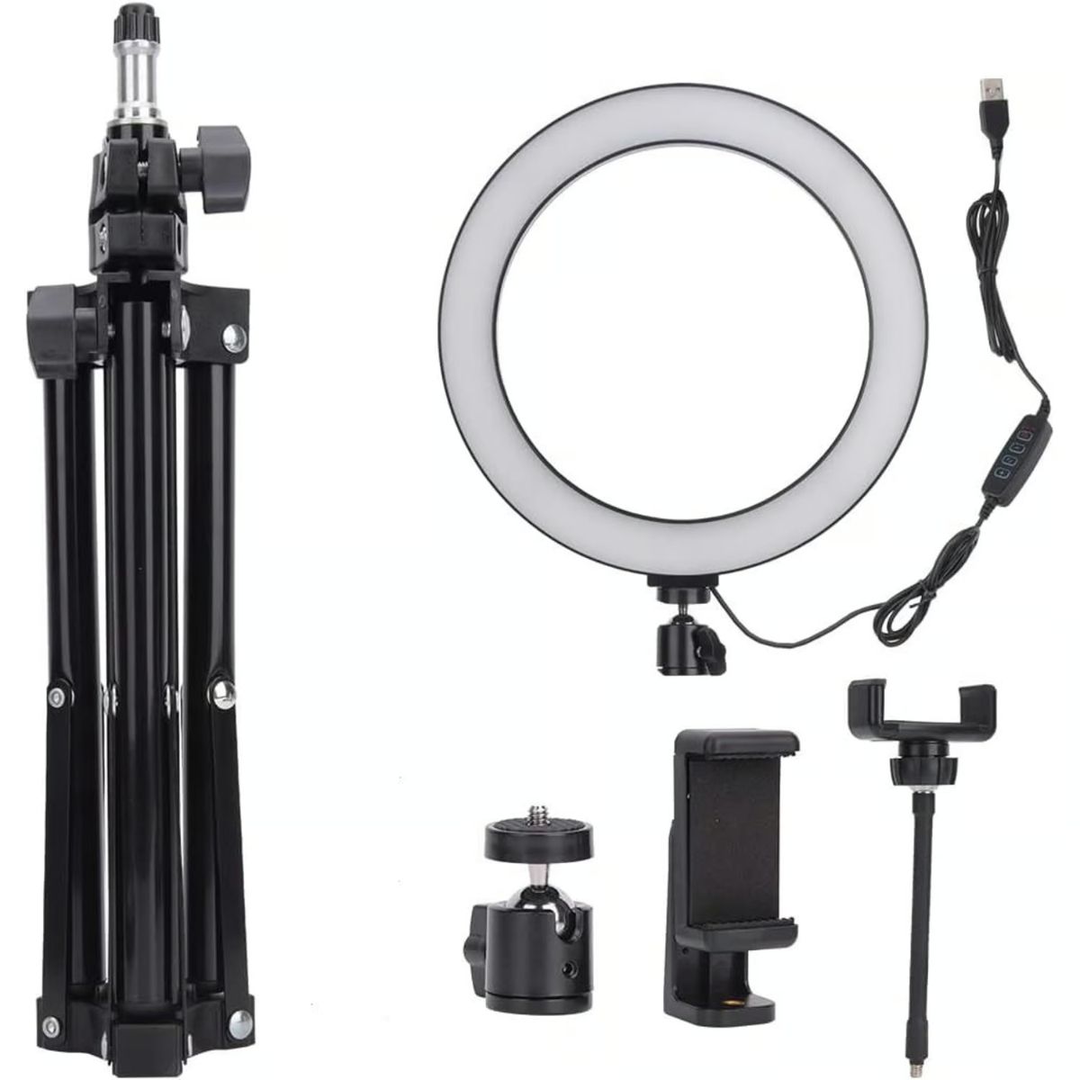 GENERICO - Aro anillo luz led 26cm + Tripode 2.10 mt para tik tok