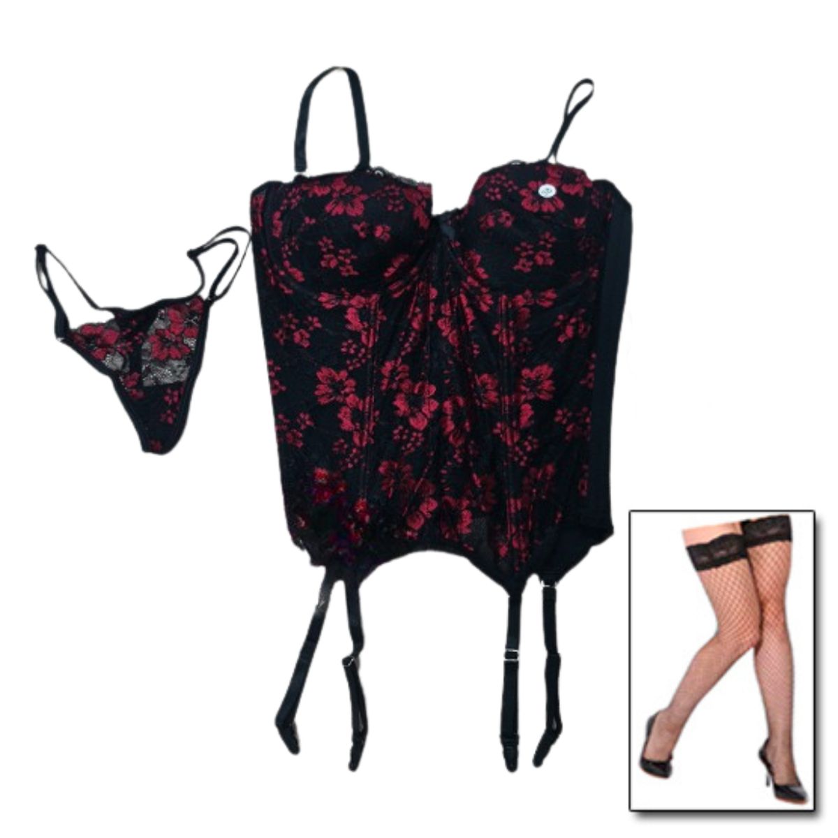 GENERICO - Corset lencería Valery más Medias e Interior