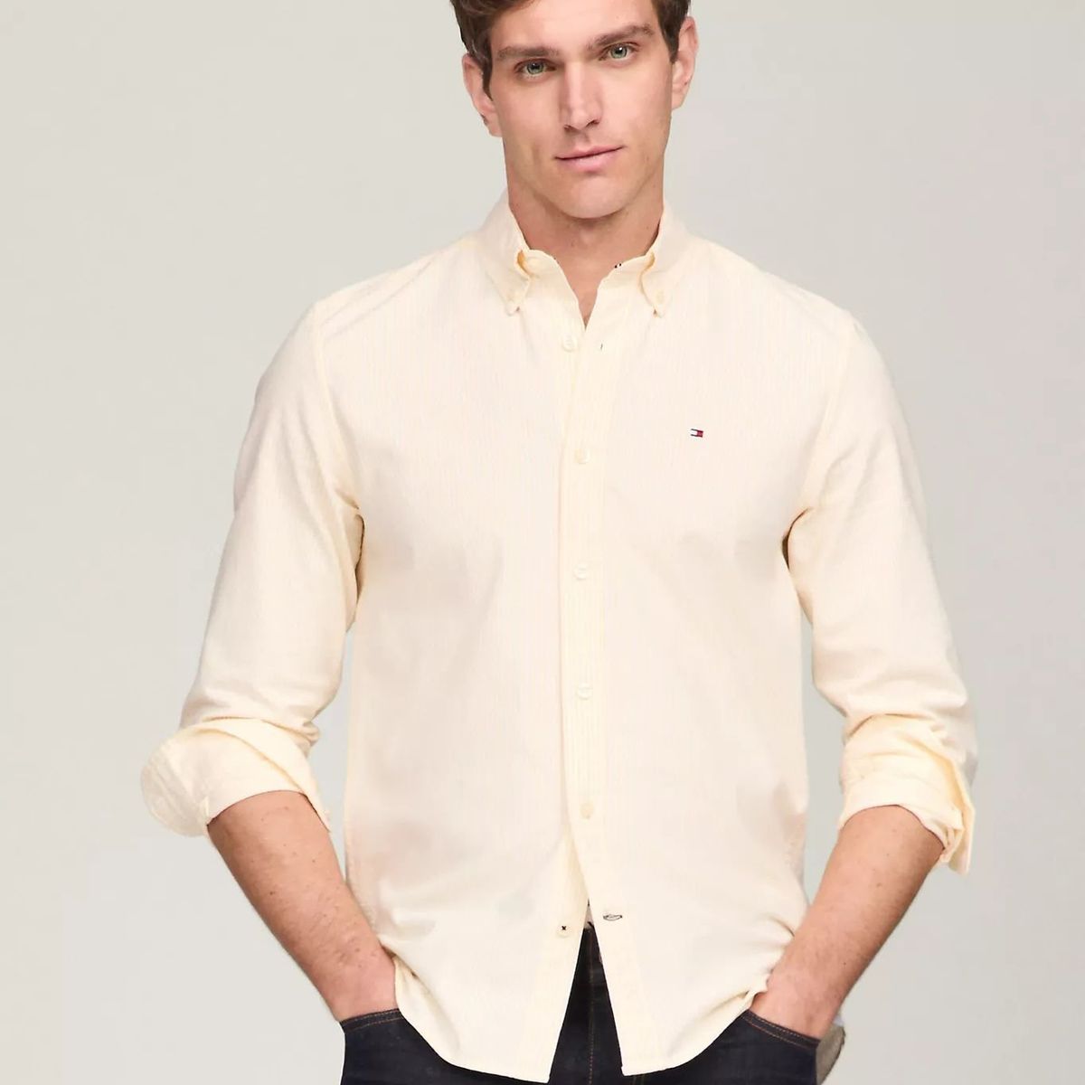 TOMMY HILFIGER - CAMISA M TOMMY STRETCH LS OXFORD STRI TH