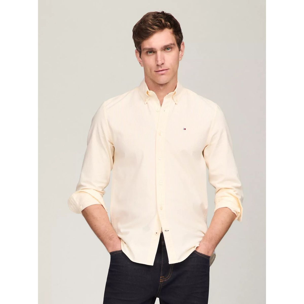 TOMMY HILFIGER - CAMISA M TOMMY STRETCH LS OXFORD STRI TH