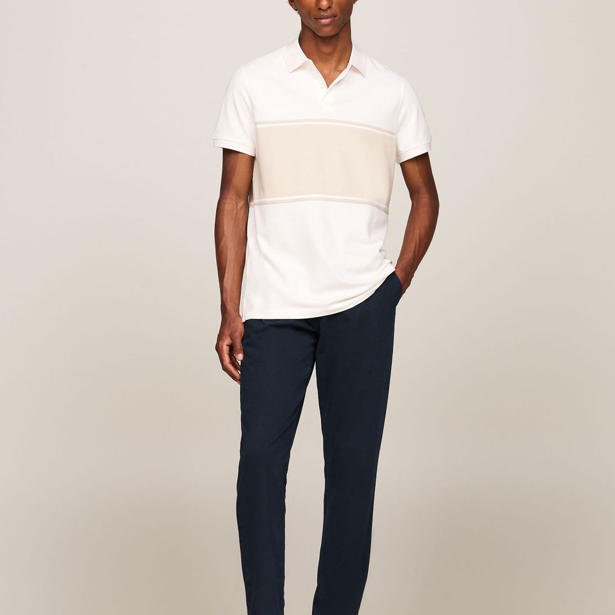 TOMMY HILFIGER - POLO M/C COLORBLOCK REG POLO TH