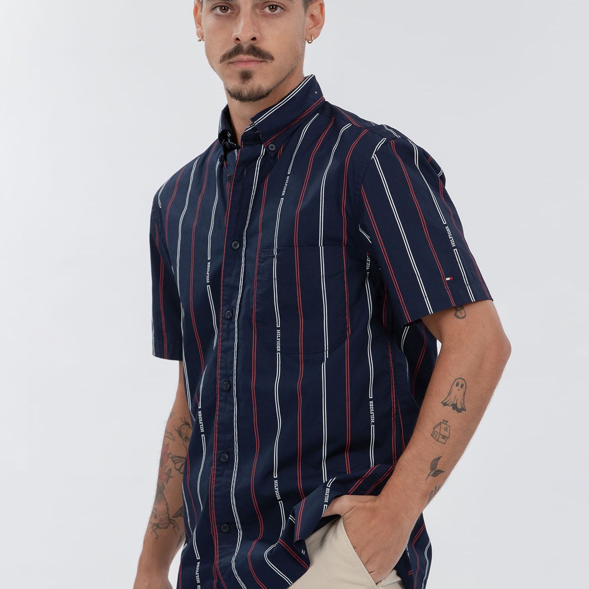TOMMY HILFIGER - CAMISA HILFIGER DOUBLE STP RF SHIRT S TH