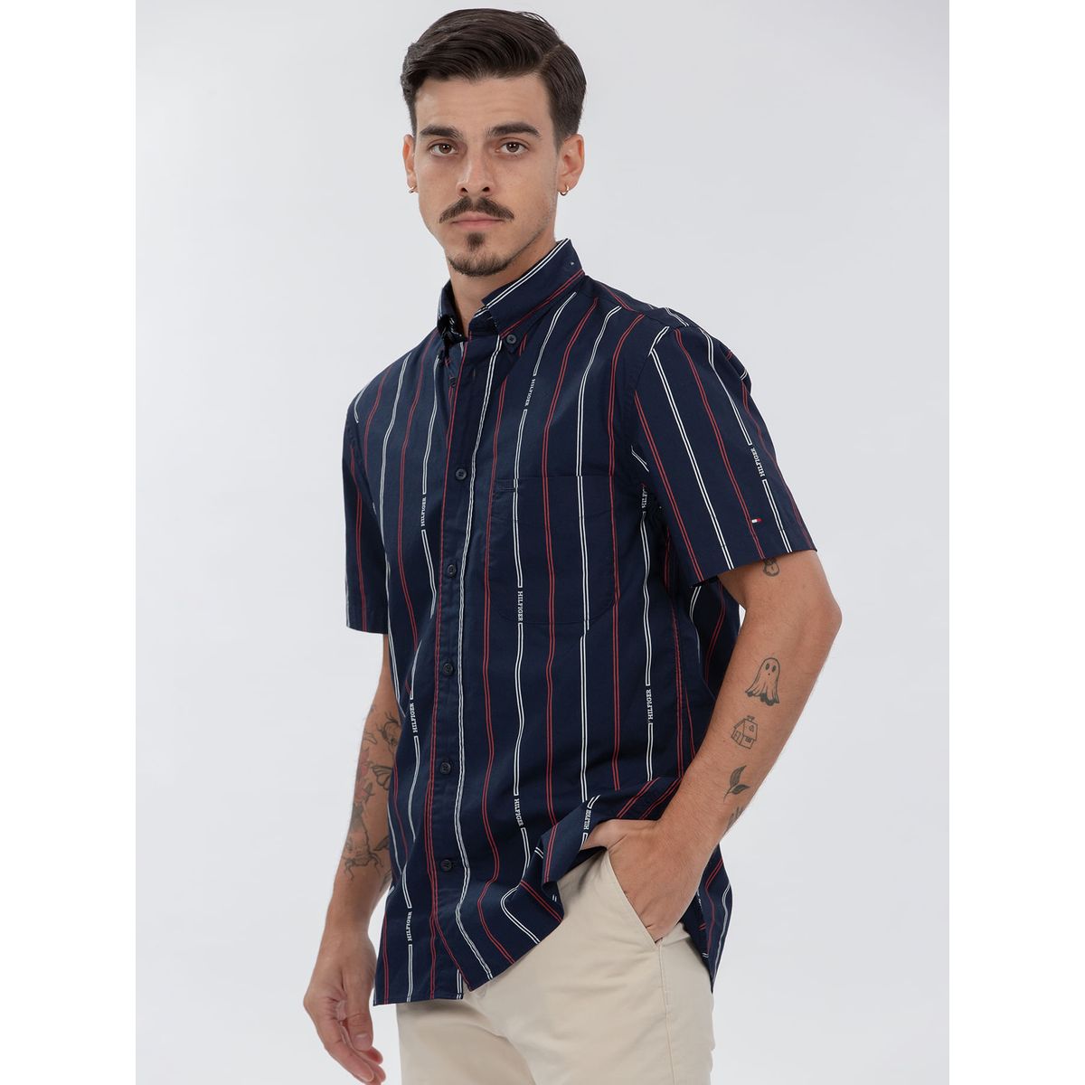 TOMMY HILFIGER - CAMISA HILFIGER DOUBLE STP RF SHIRT S TH