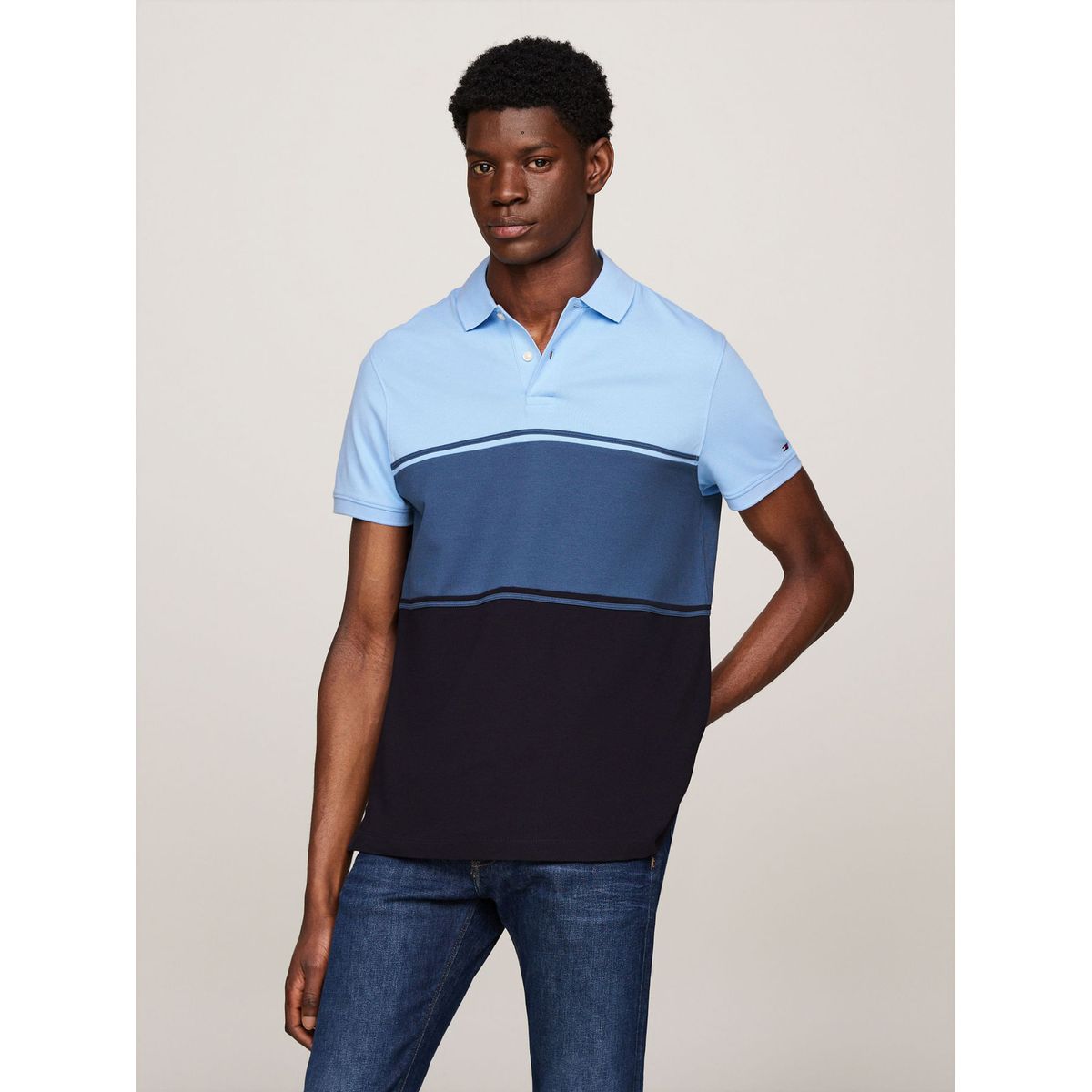 TOMMY HILFIGER - POLO M/C COLORBLOCK REG POLO TH