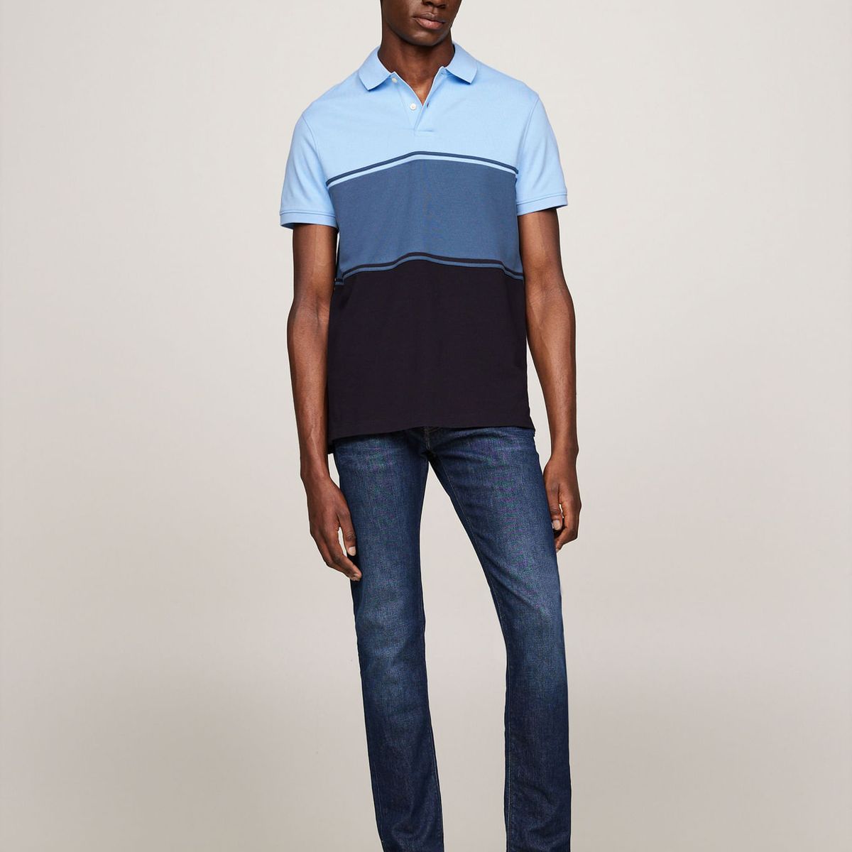 TOMMY HILFIGER - POLO M/C COLORBLOCK REG POLO TH