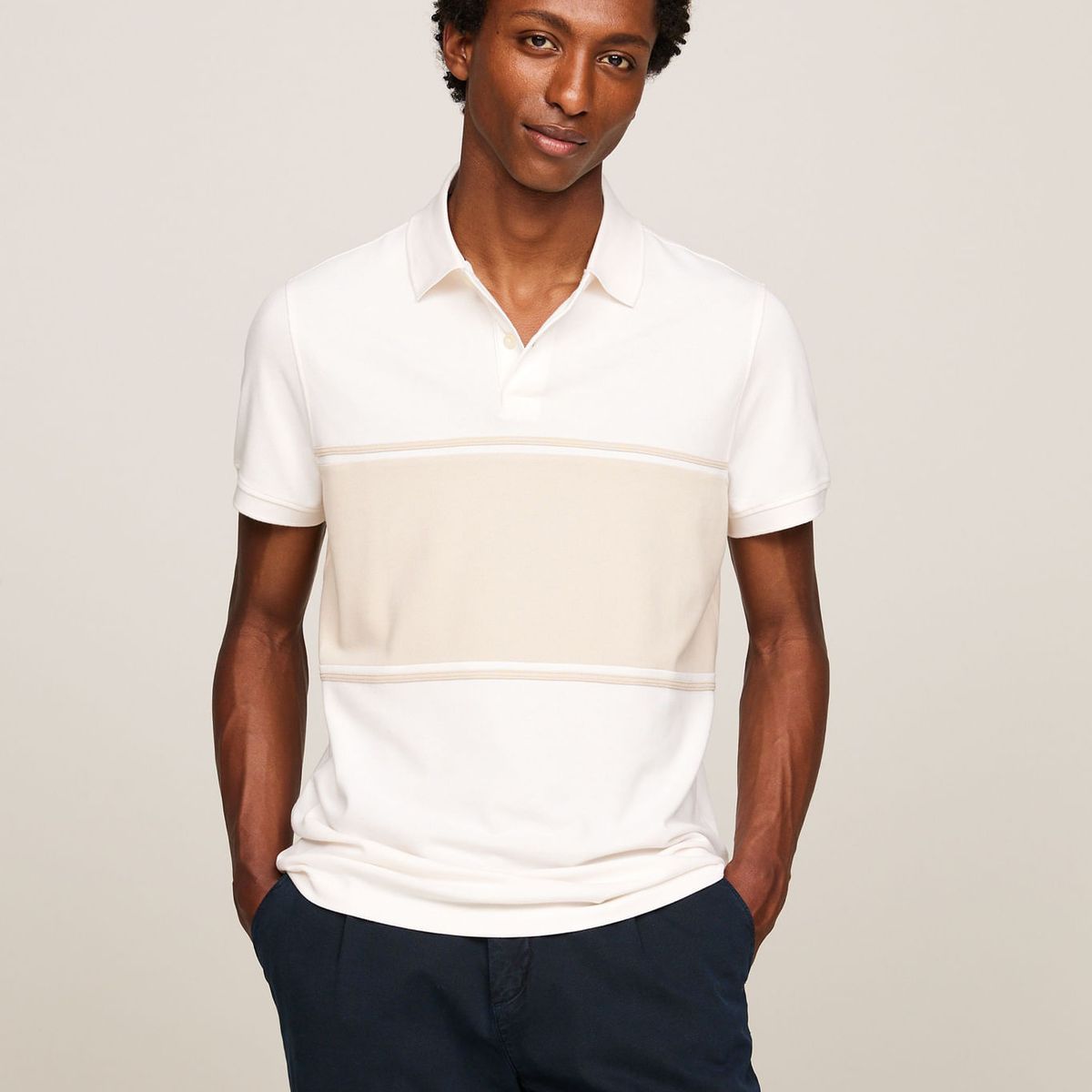 TOMMY HILFIGER - POLO M/C COLORBLOCK REG POLO TH