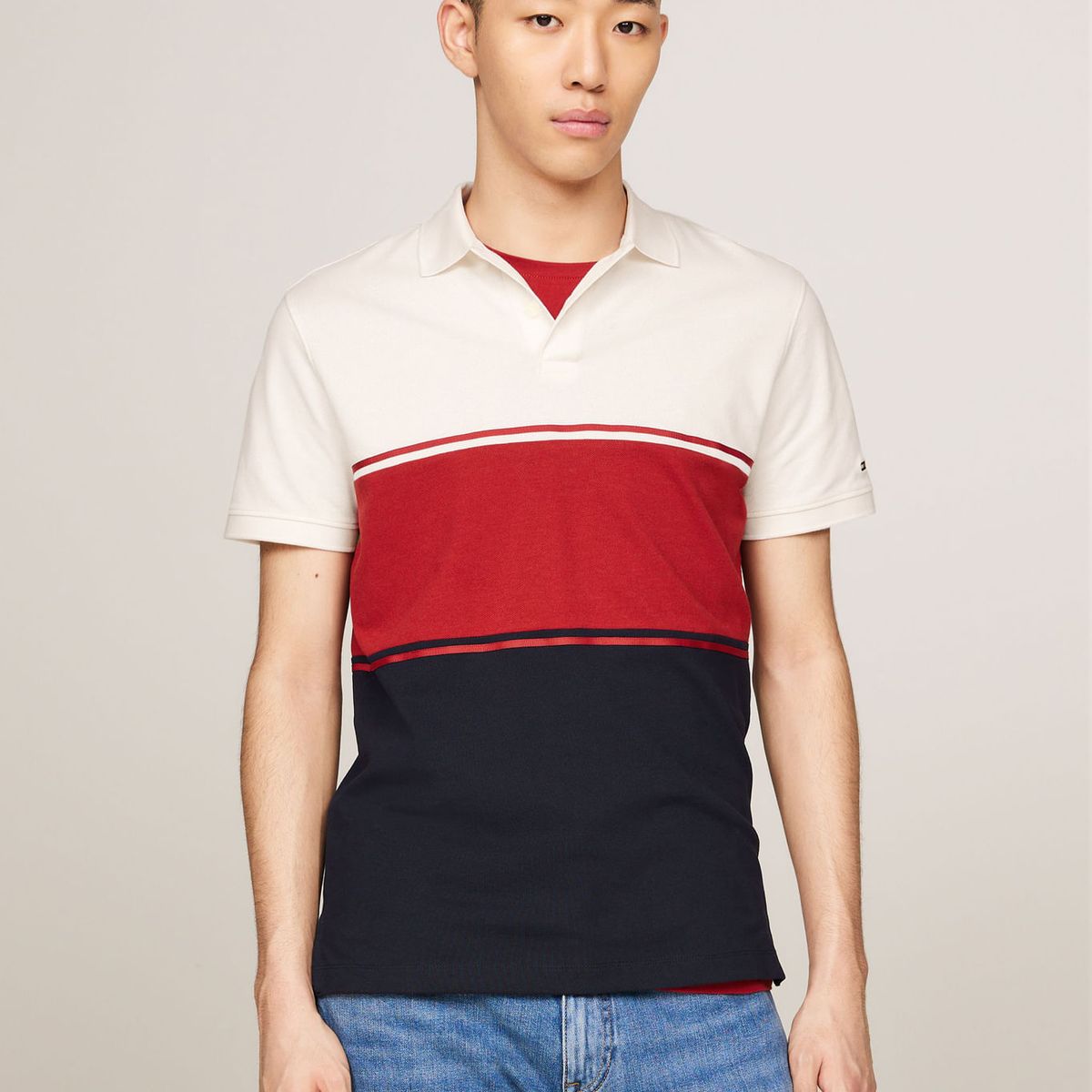 TOMMY HILFIGER - POLO M/C COLORBLOCK REG POLO