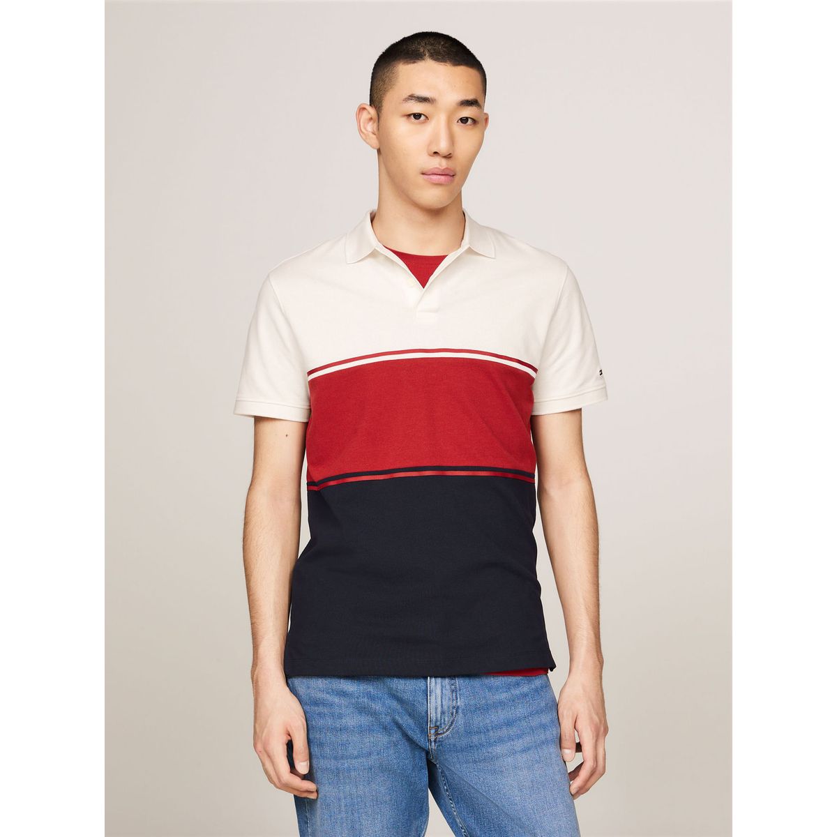 TOMMY HILFIGER - POLO M/C COLORBLOCK REG POLO