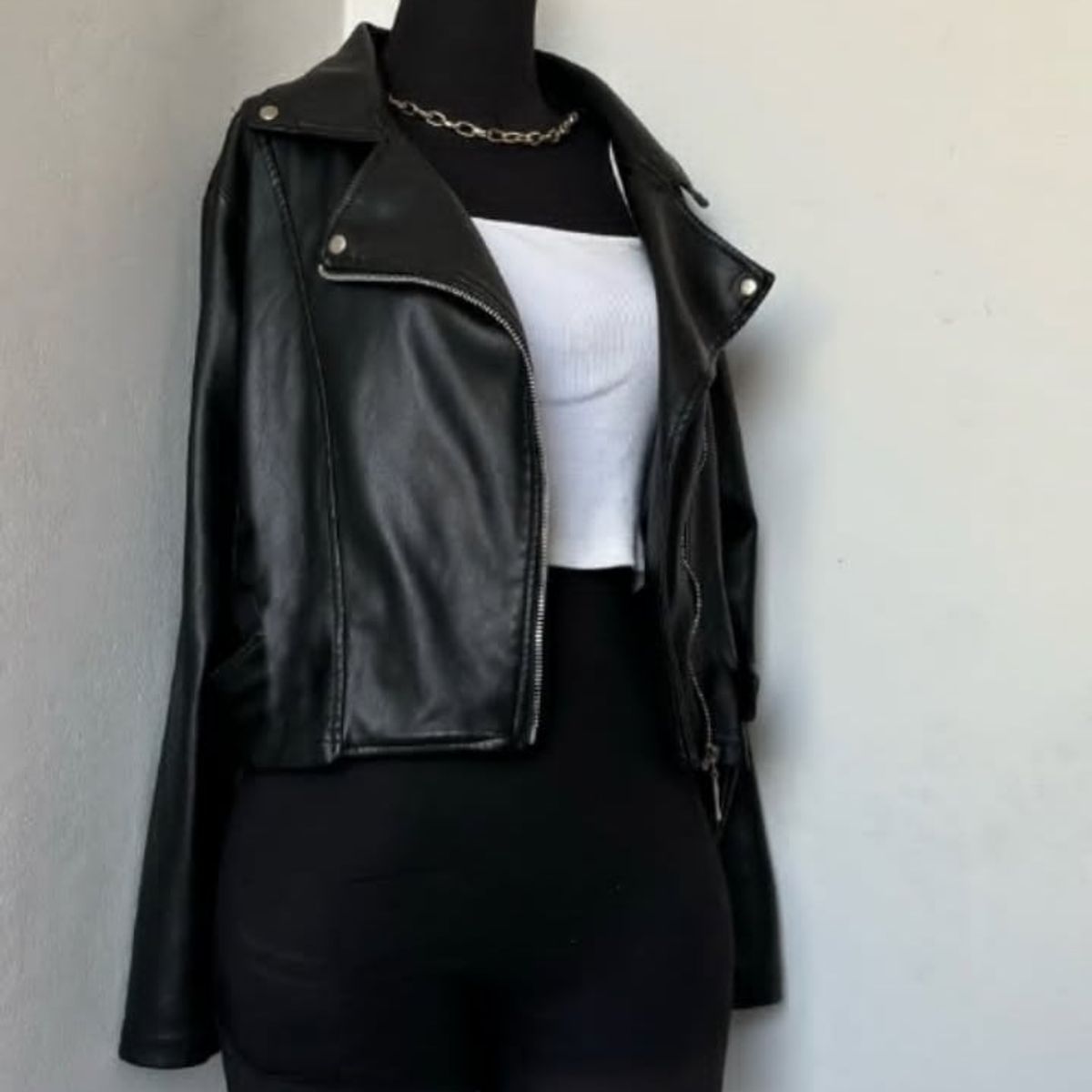 GENERICO - CASACA BIKER CUERINA PARA DAMA