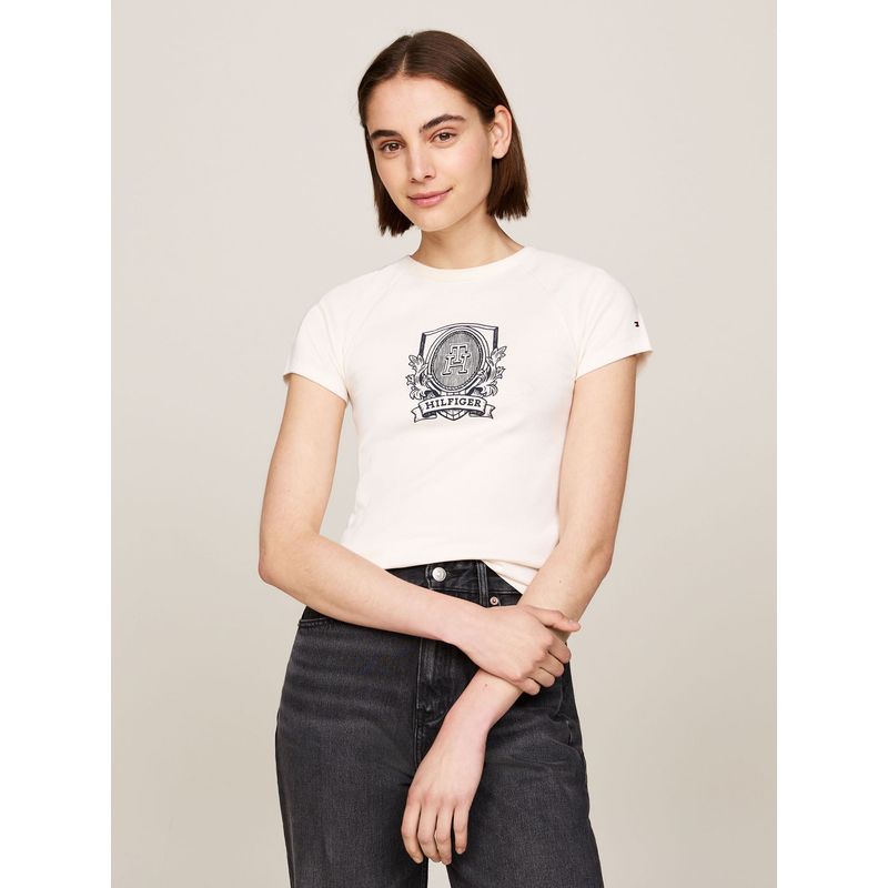 TOMMY HILFIGER - CAMISETA M/C SLIM RAGLAN CREST C-NK SS TH