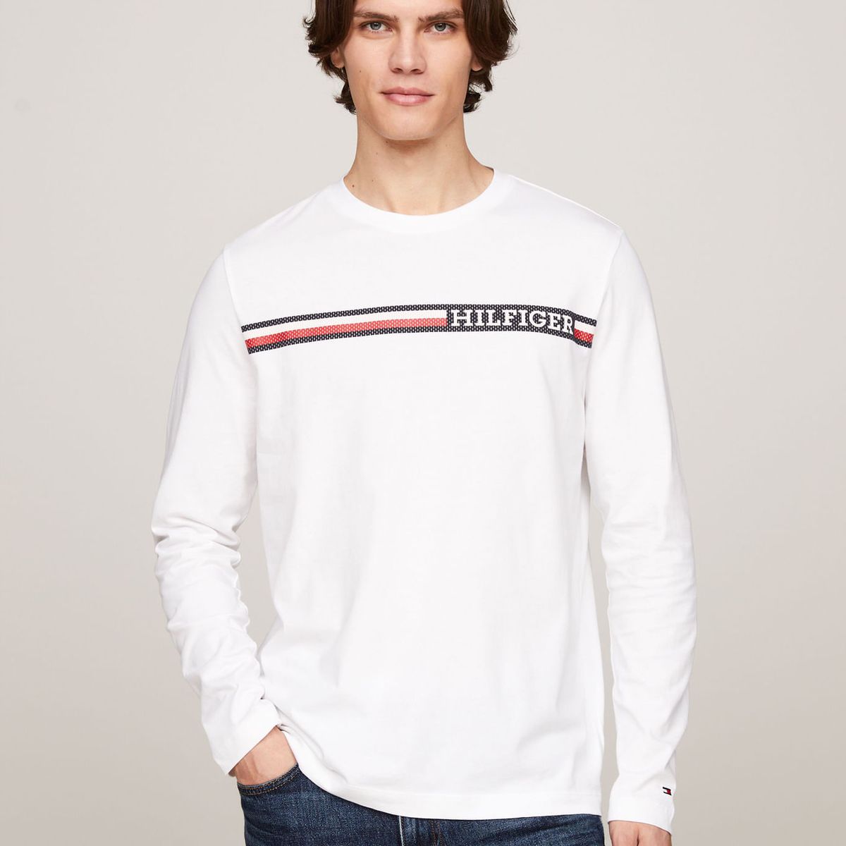TOMMY HILFIGER - CAMISETA M/C CHEST STRIPE LS TEE TH
